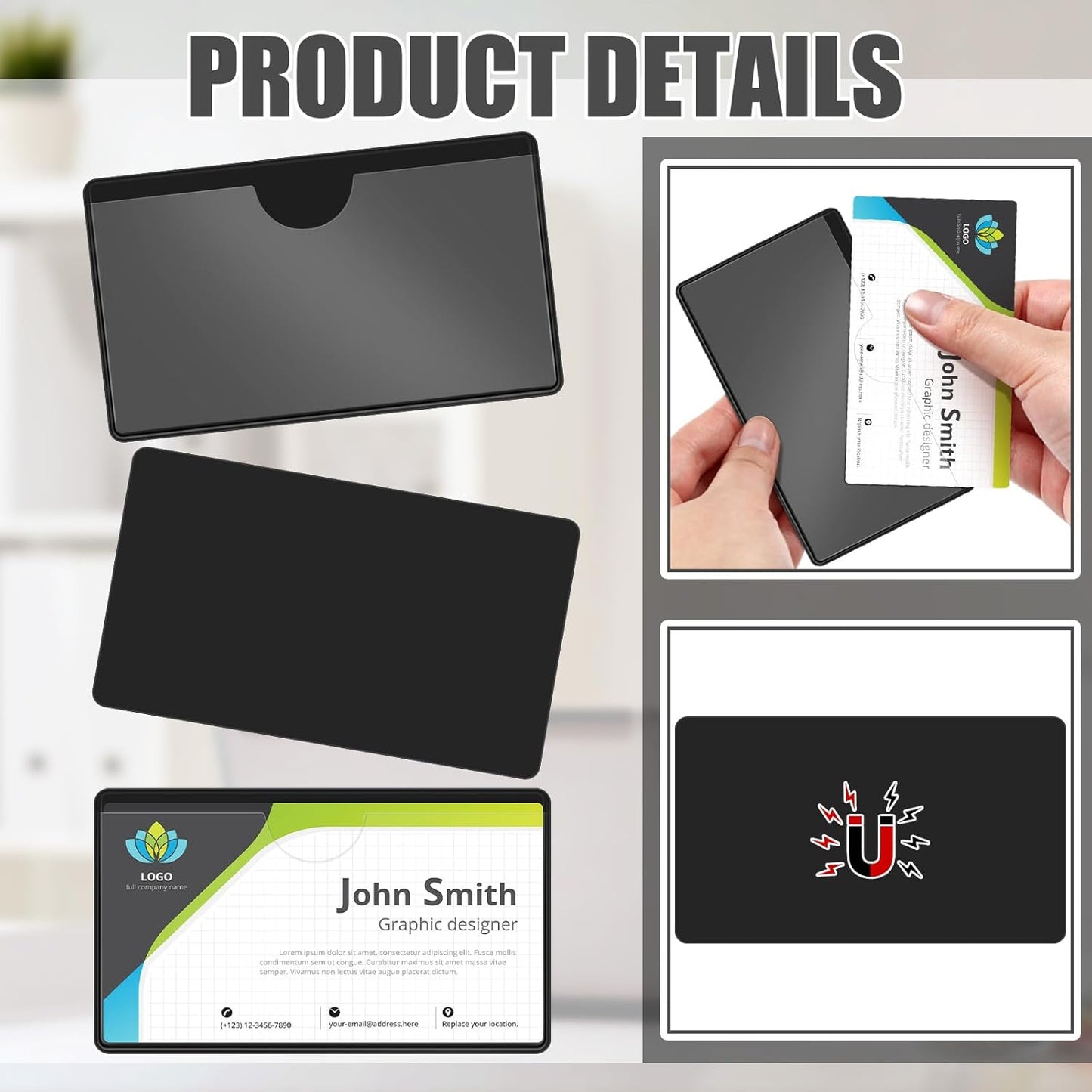 30 Pcs Magnetic Label Holders Pallet Rack 4 x 2.4 Inch Clear Business Card Holders with Magnet File Cabinet Labels Magnet for Metal Shelf Whiteboard Bins Office Gift