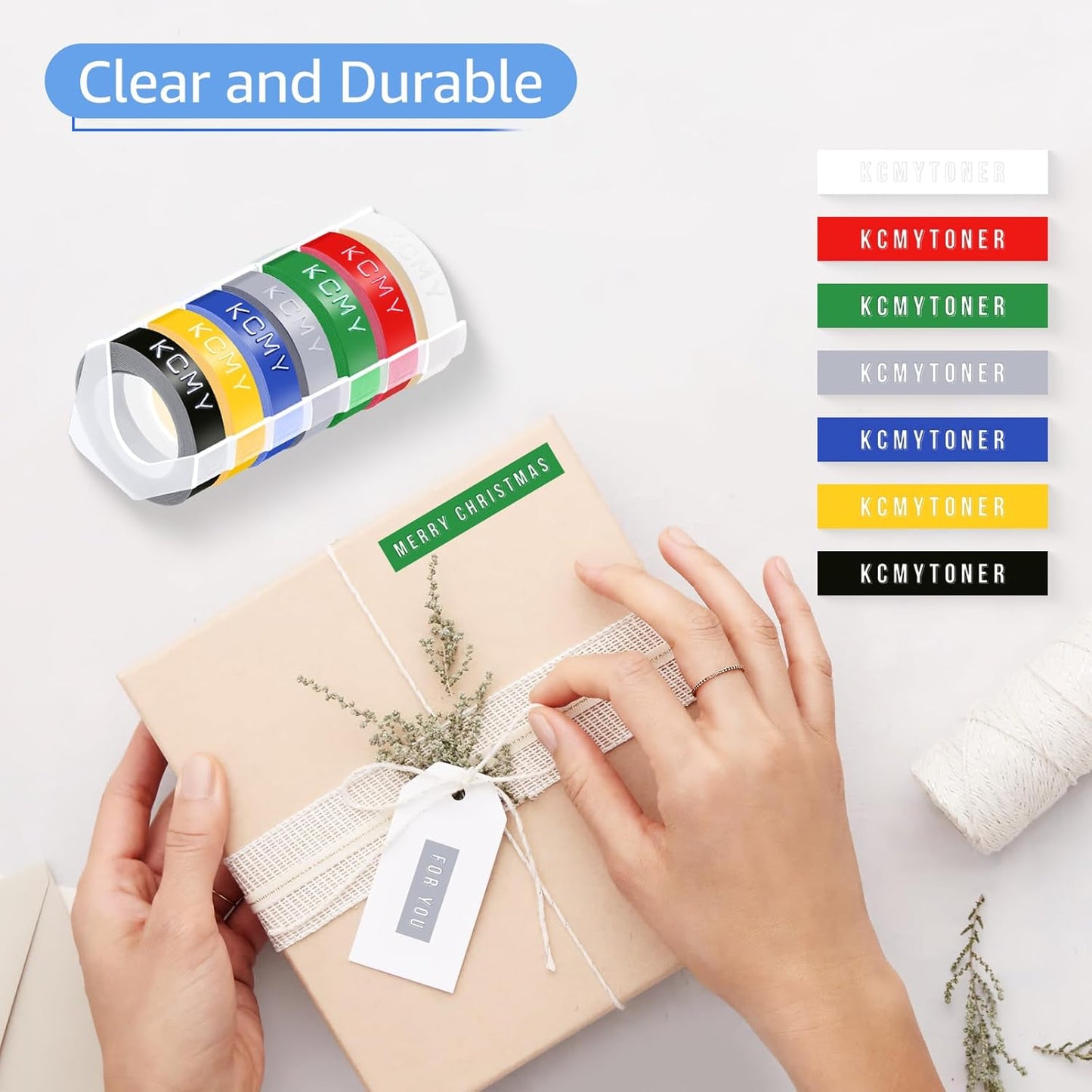 5PK 1/2 Embossing Label Tape Compatible for DYMO 521209 White on Black 3D Plastic Labels Used in Organizer Xpress Pro 1575 1595, Office Mate II 1540 154000, MoTEX E101 E404 Label Makers