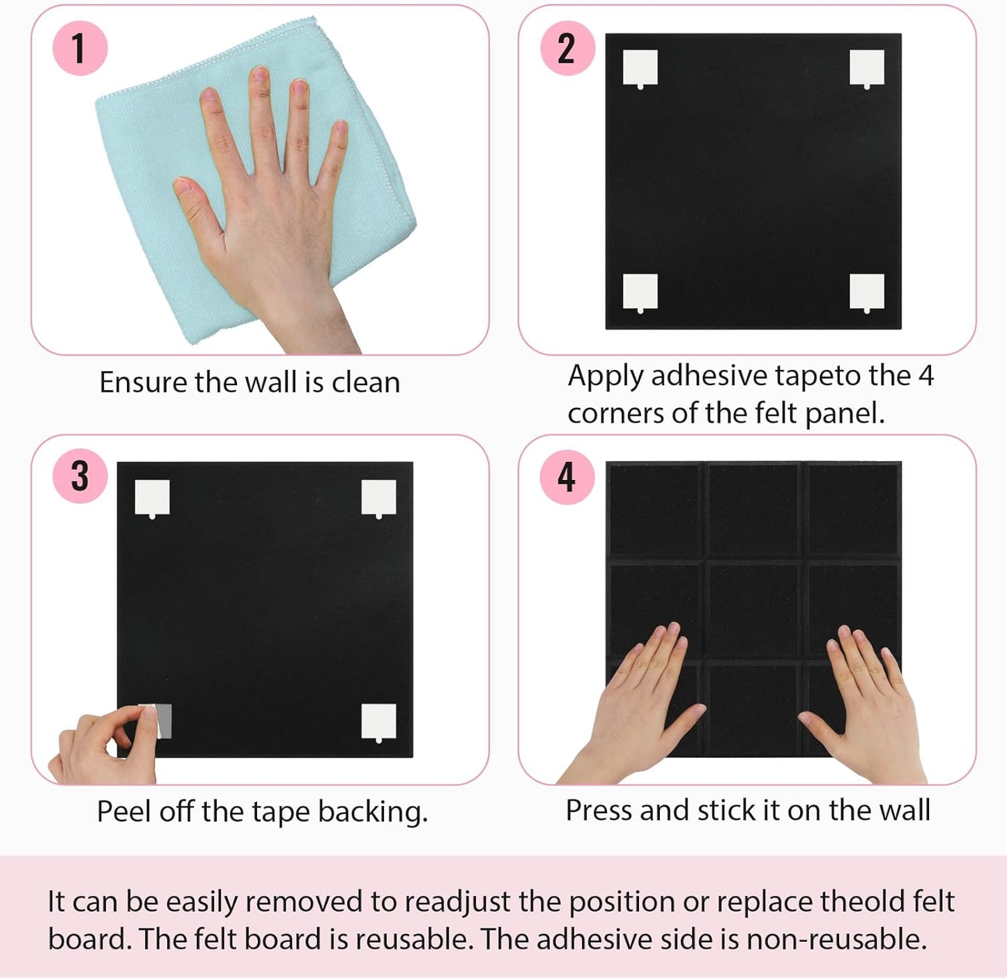 Smarpau Large Cork Board 12 Pack, Black Bulletin Board for Walls 48"x36", Pin Board with 35 Pushpins 50 Removable Security Stickers, Cork Wall Tiles for Home School Decor