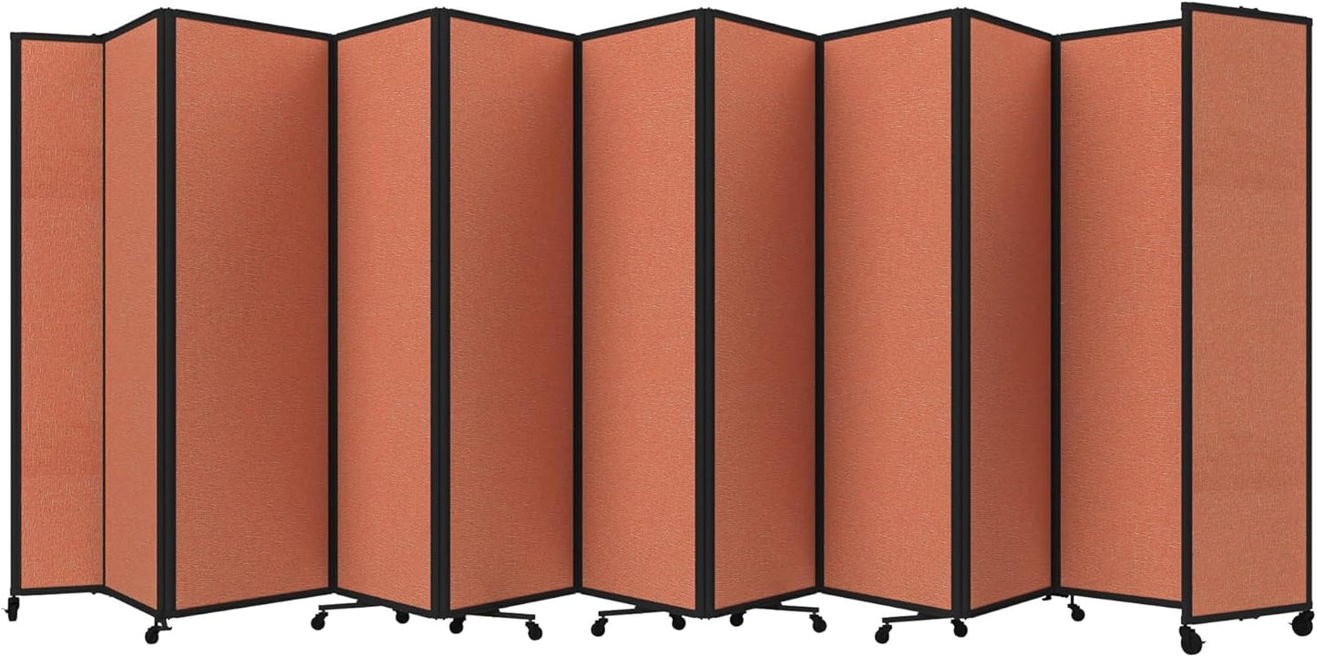 Versare Room Divider 360 Portable Wall Partition | Folding Panels | Large Freestanding Divider | Locking Wheels | Temporary Room Separator