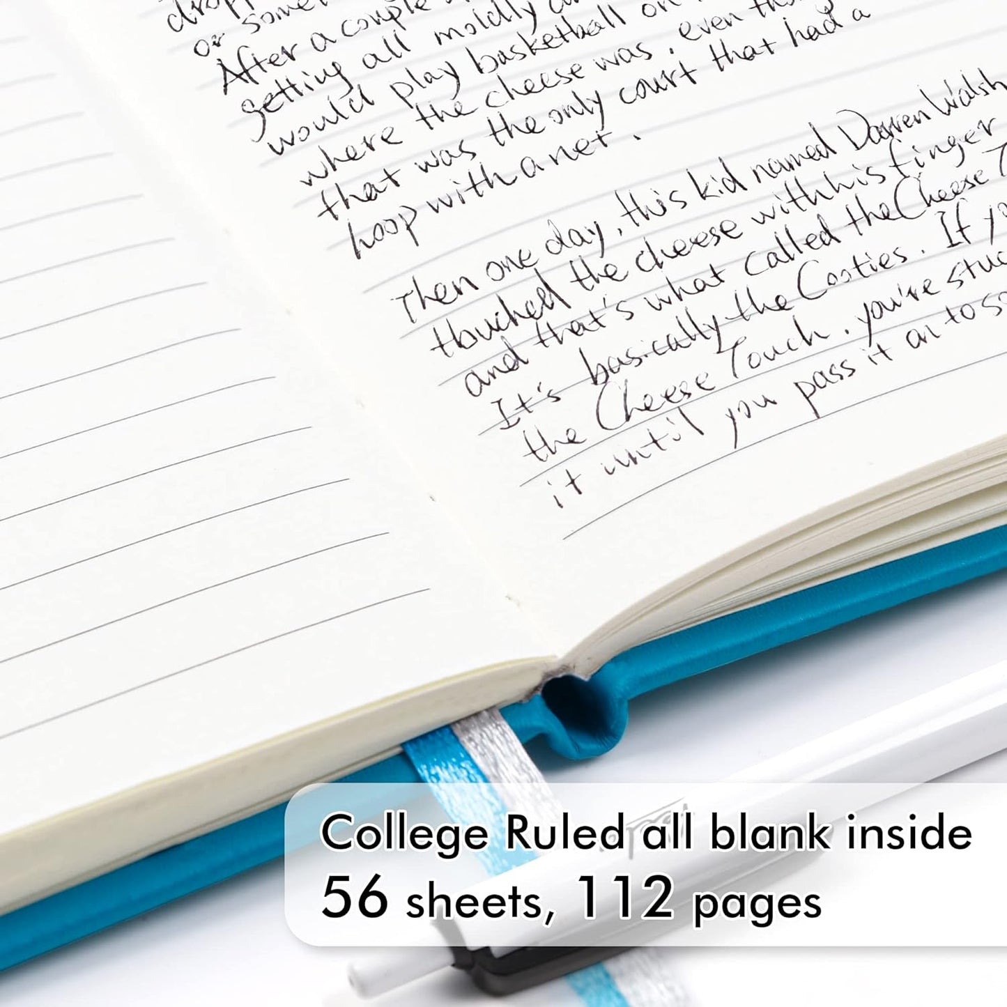 feela 6 Pack Pocket Mini Notebooks Bulk, Small Cute Memo Notepads Hardcover College Ruled Lined Journals with Pen Holder for School Business Work, with 6 Black Pens, 3.5”x 5.5”, A6, Teal