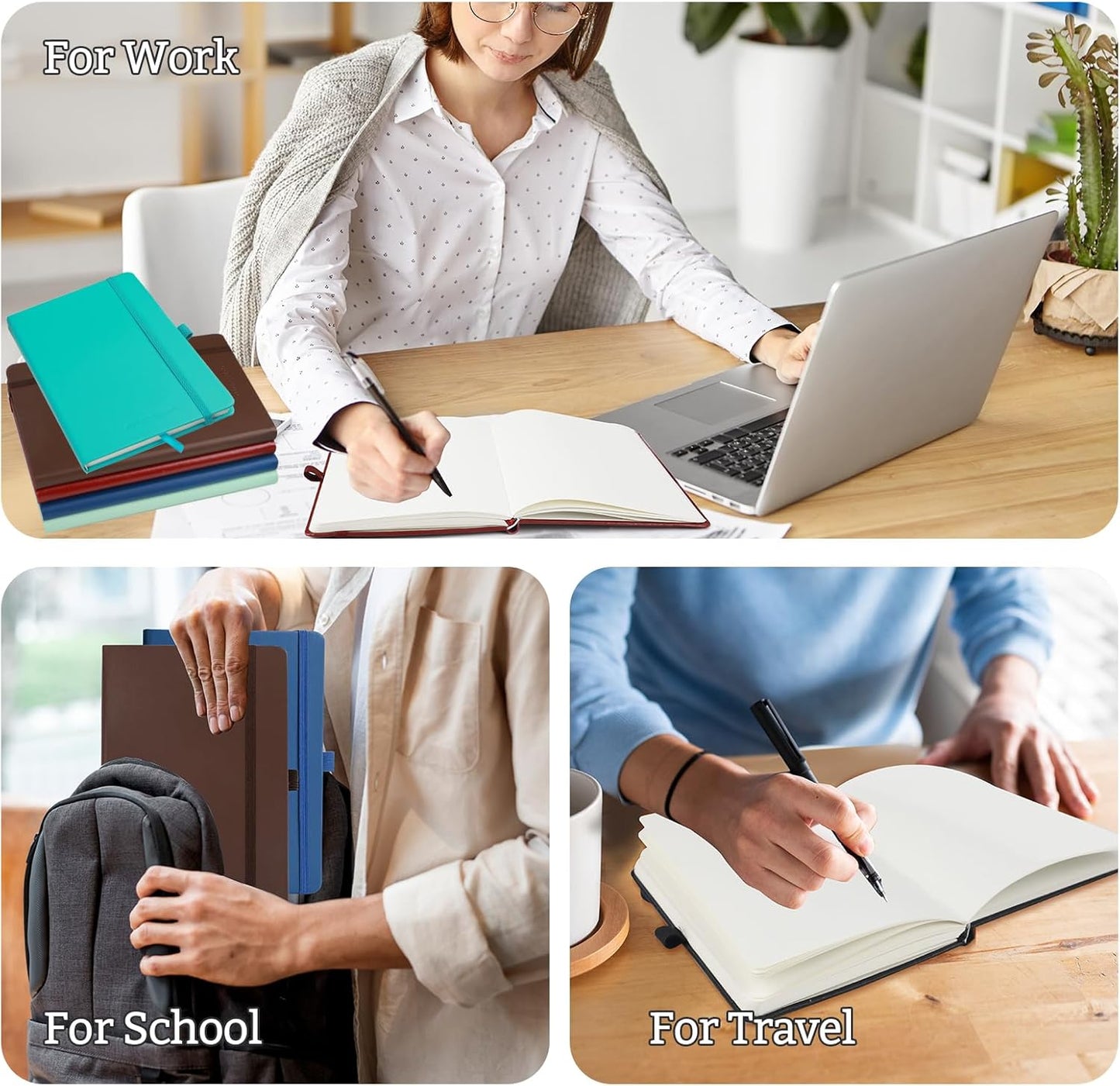 2Pack Blank Hardcover Sketch Book Notebook, A5 140 Pages 120Gsm Thick Journal for Drawing,School,Work,Diary，5.7''*8.3'',Burgundy