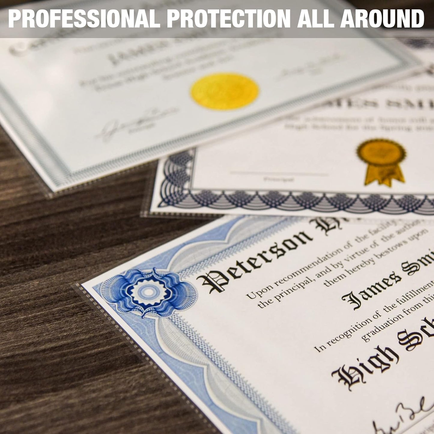 Samsill No Holes Sheet Protectors, 100 Pack, 8.5 x 11 Inch Page Protectors for 3 Ring Binder, Heavy Duty, No Hole Protector, Letter Size, Top Loading, Acid Free