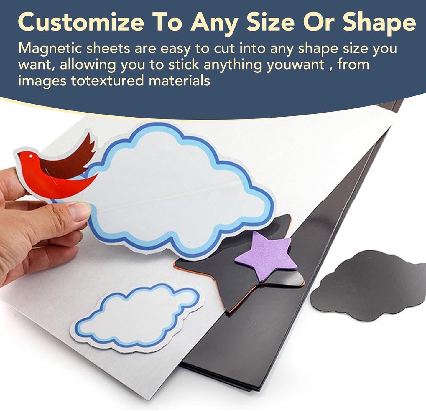 DIYMAG 4Pack Magnetic Adhesive Sheets, Magnetics Sheet with Adhesives Backing, 8x10 Inch Flexible Magnet for Crafts Photos and Die Storage Easy to Cut