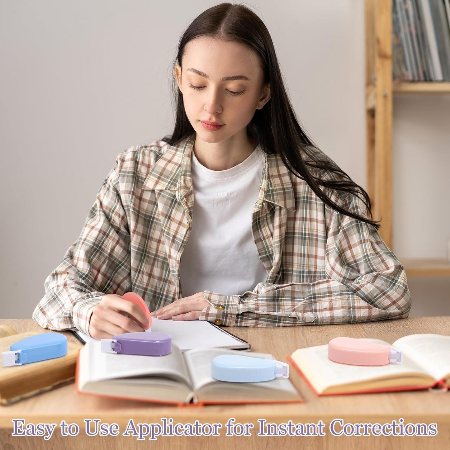 Chivao 100 Pack Mini Correction Tape Bulk Ink Corrector Eraser Tape Set Cute Aesthetic Colorful Instant Correction Applicator for Office School Student Stationery Supplies, 0.2 x 158 Inch (Pastel)