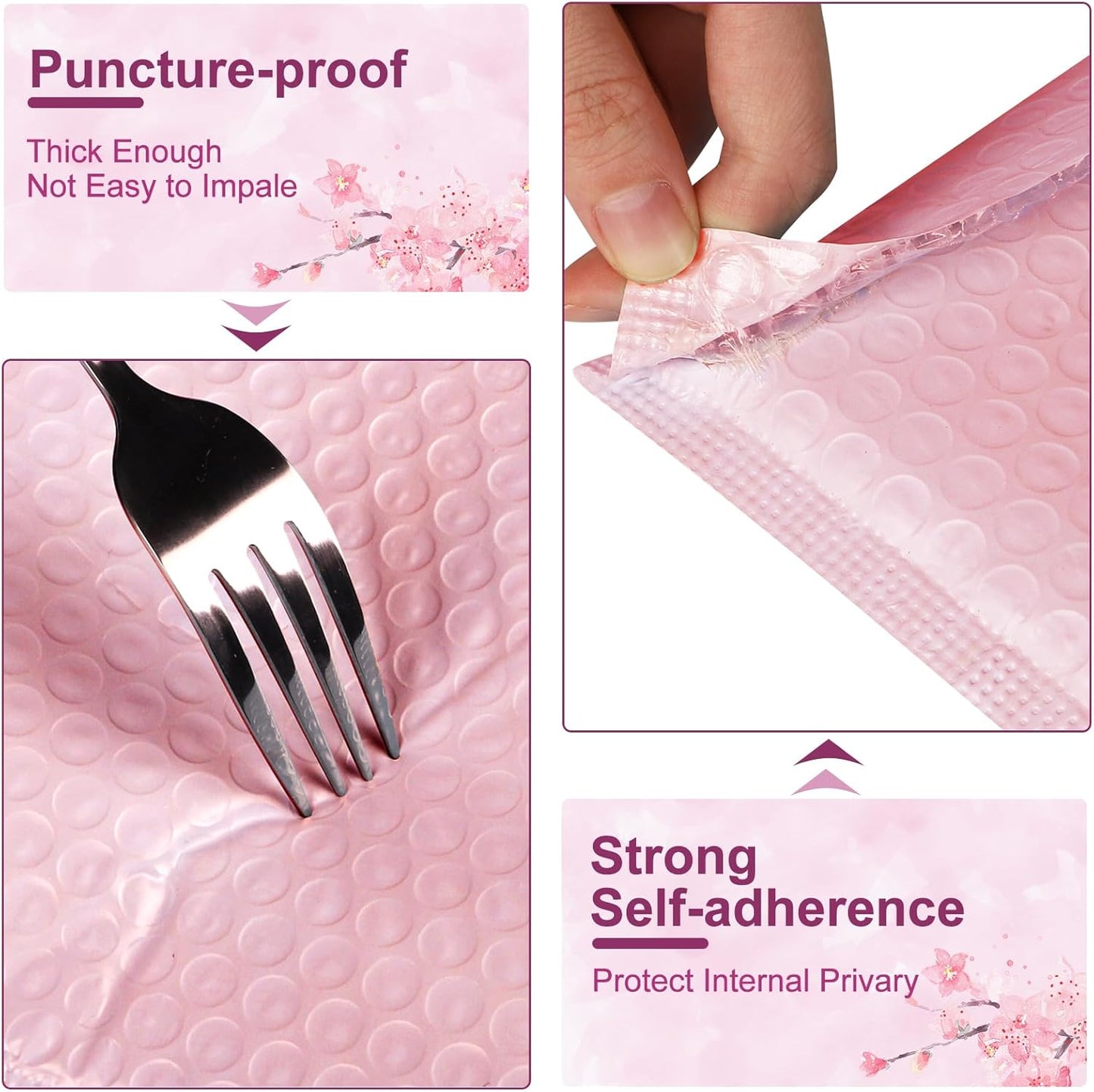 Bubble Mailers A4 Paper Size, 12x10 Padded Envelopes for Shipping, 25 Pack Mailing Packages with Self Seal Adhesive, Waterproof Bubble Envelopes (Pink)