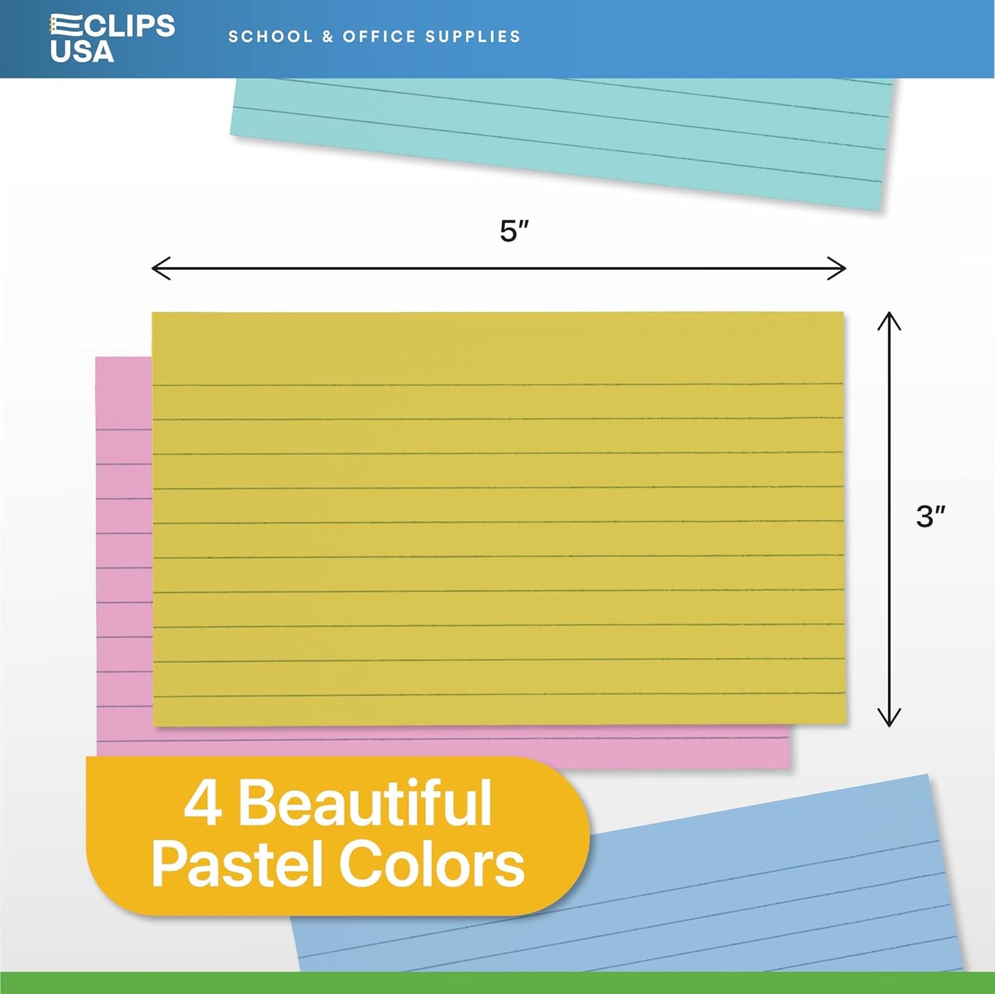 Index Cards 3x5 Bulk (6000 Cards, Pastel), Colored Flash Cards For Studying, Note Cards, Flashcards, Notecards, 100 Per Pack, (60 Pack)