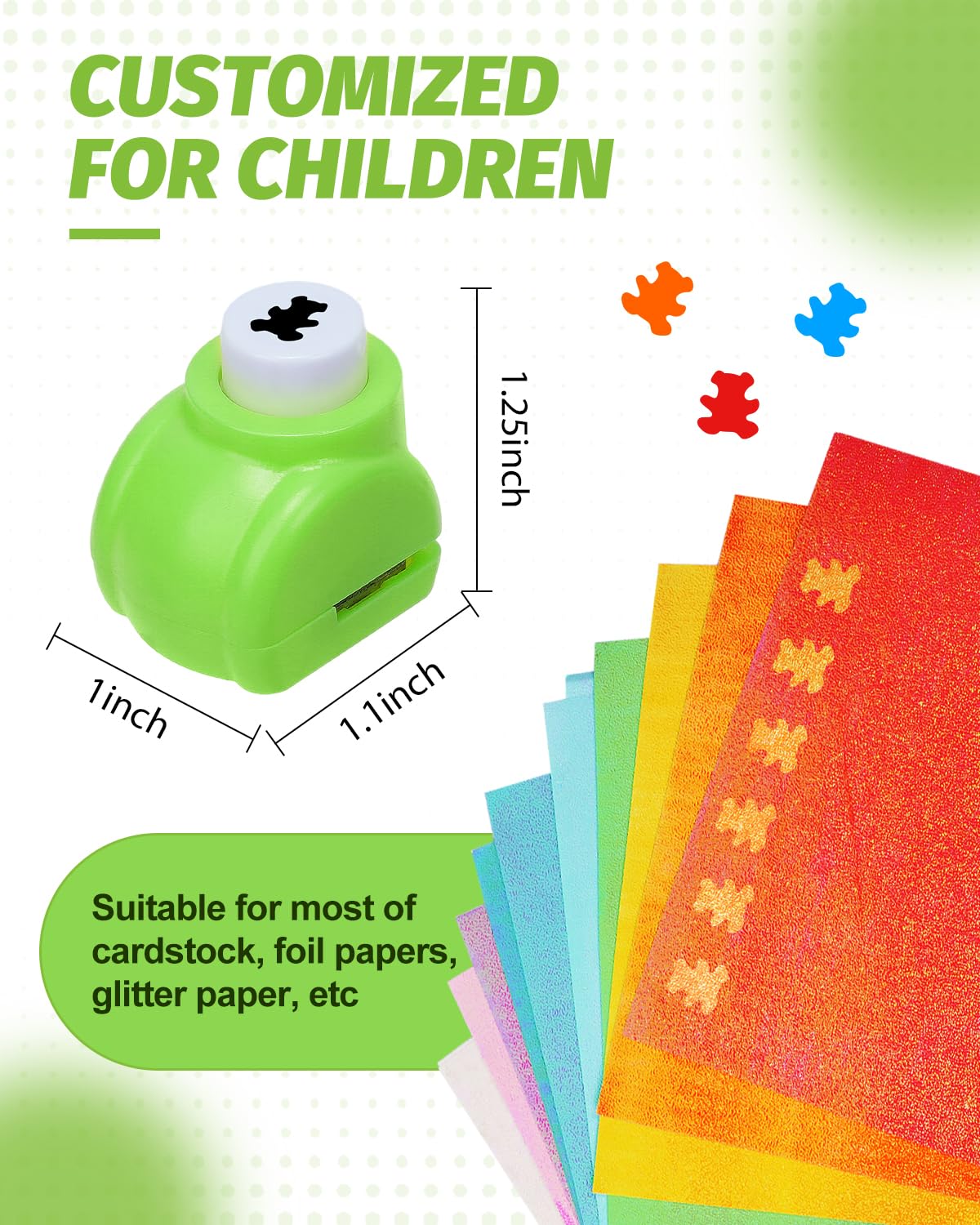 UCEC 20PCS Kids Mini Hole Puncher for Crafts, Paper Punch Shape Maple Leaf Heart Star Snowflake, Shaped Hole Punches Shape Cutters for Paper Nail Art Thanksgiving Christmas Gifts Scrapbooking Cards