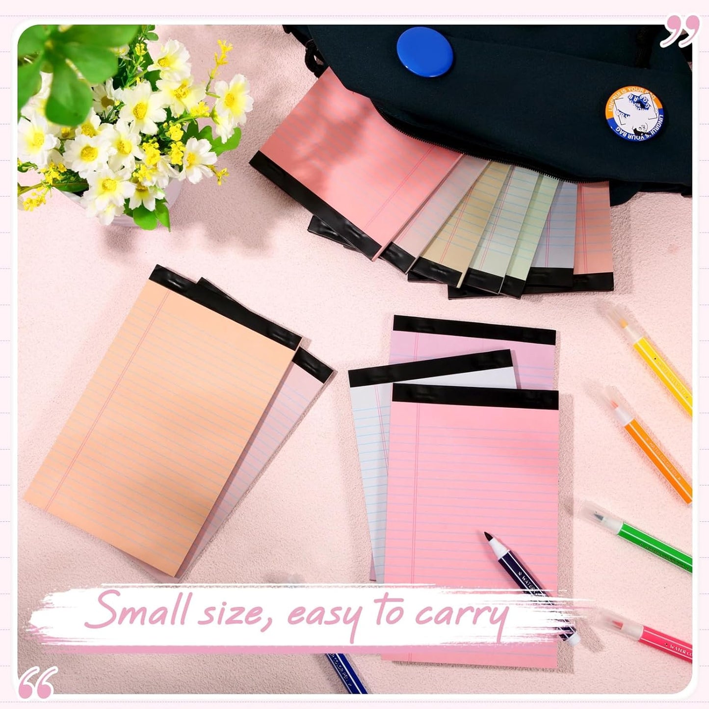 Fuutreo 12 Pcs 5" x 8" Legal Pad Writing Notepads 50 Sheets Small Legal Pad Narrow Ruled Multiple Color Lined Paper for School College Office Supplies Work (Pastel Colors)