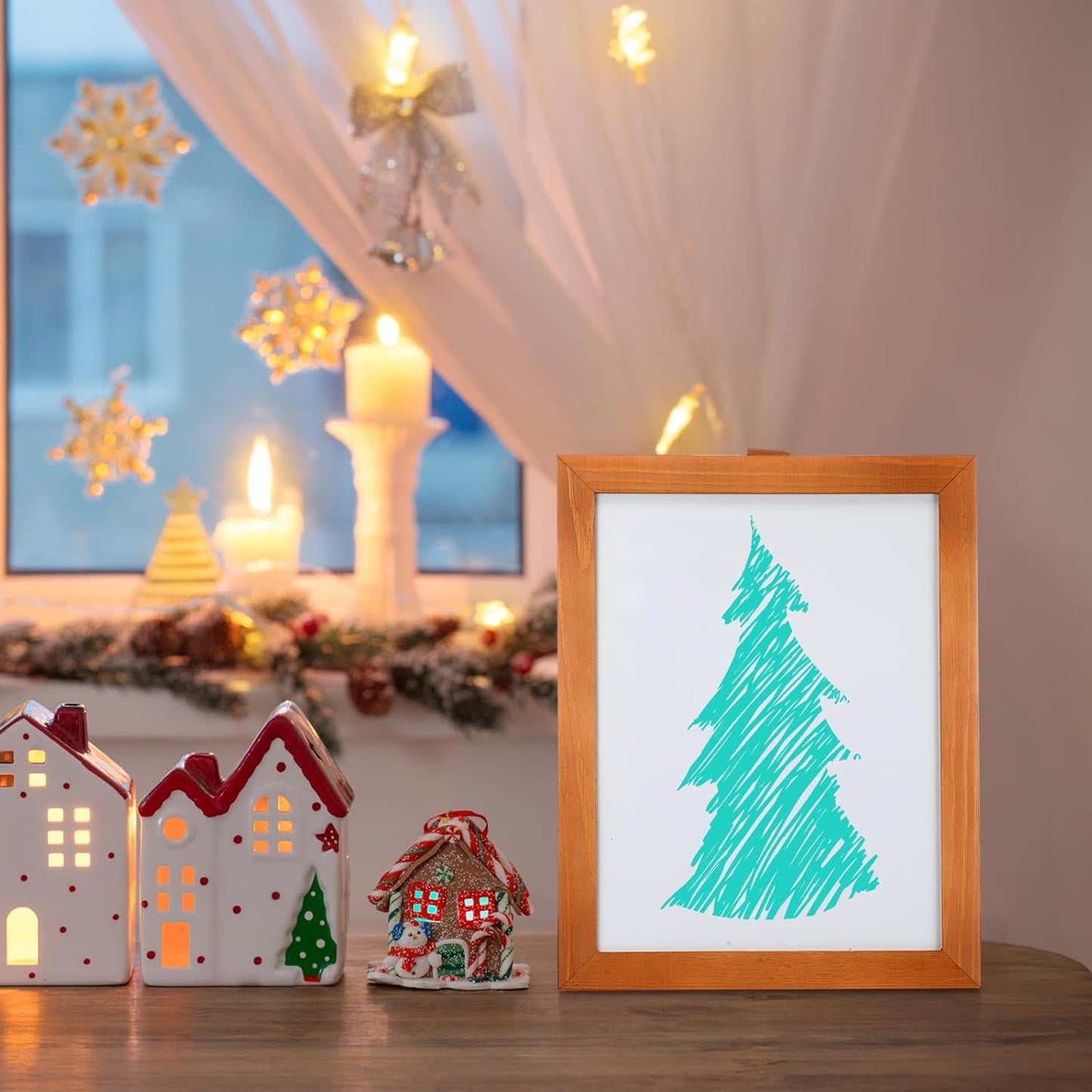 Chuangdi Desktop Dry Erase Board Whiteboard with Stand 14 x11 Desktop Whiteboard Wooden Frame White Writing Board with 8 Pcs Marker Pens 1 Magnetic Eraser for School Office Restaurant Menu Supplies