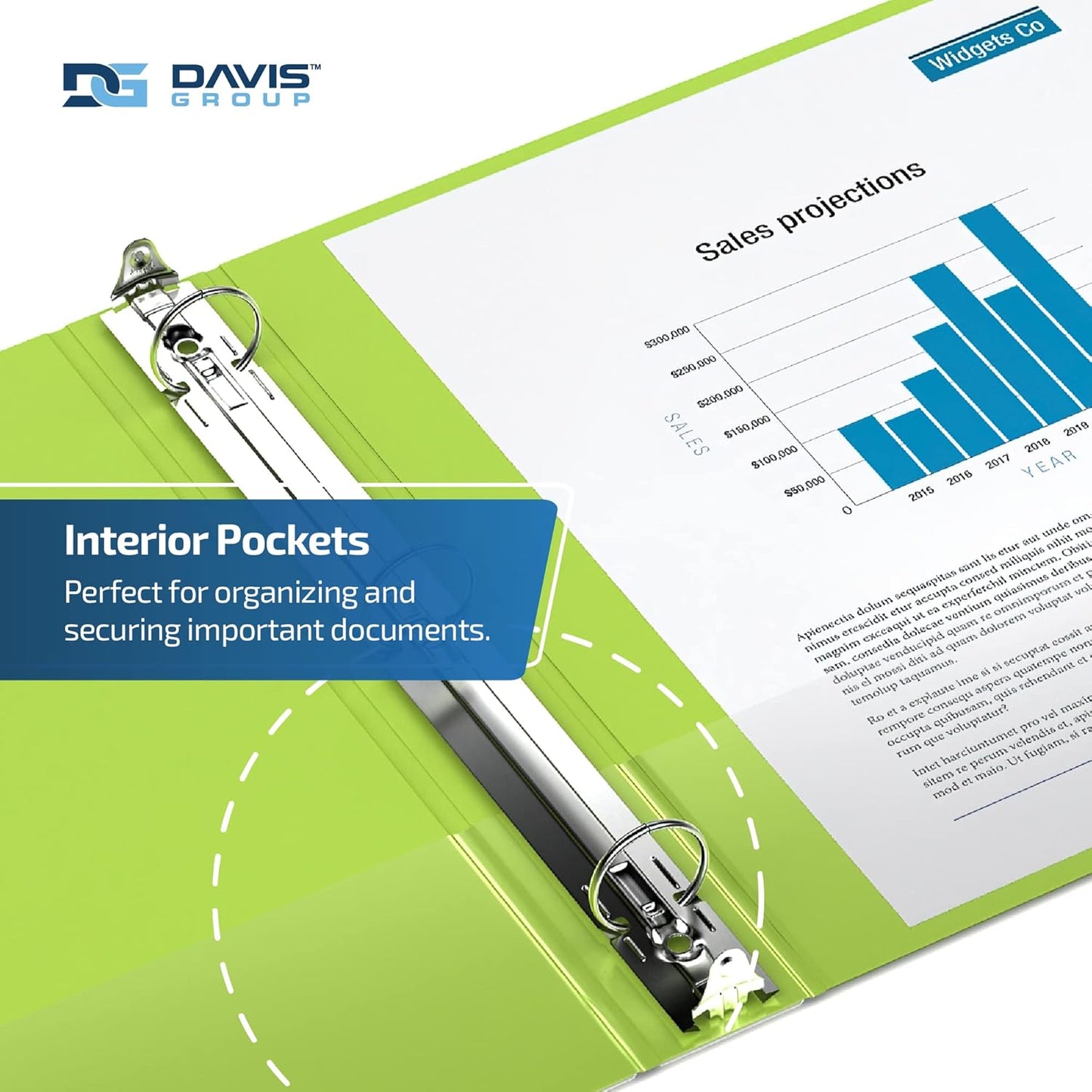 Easyview Premium 3-Ring Binders with Clear-View Covers and Round Rings, Binders for School or Office, 1.5 Inch, Pack of 6, Lime Green