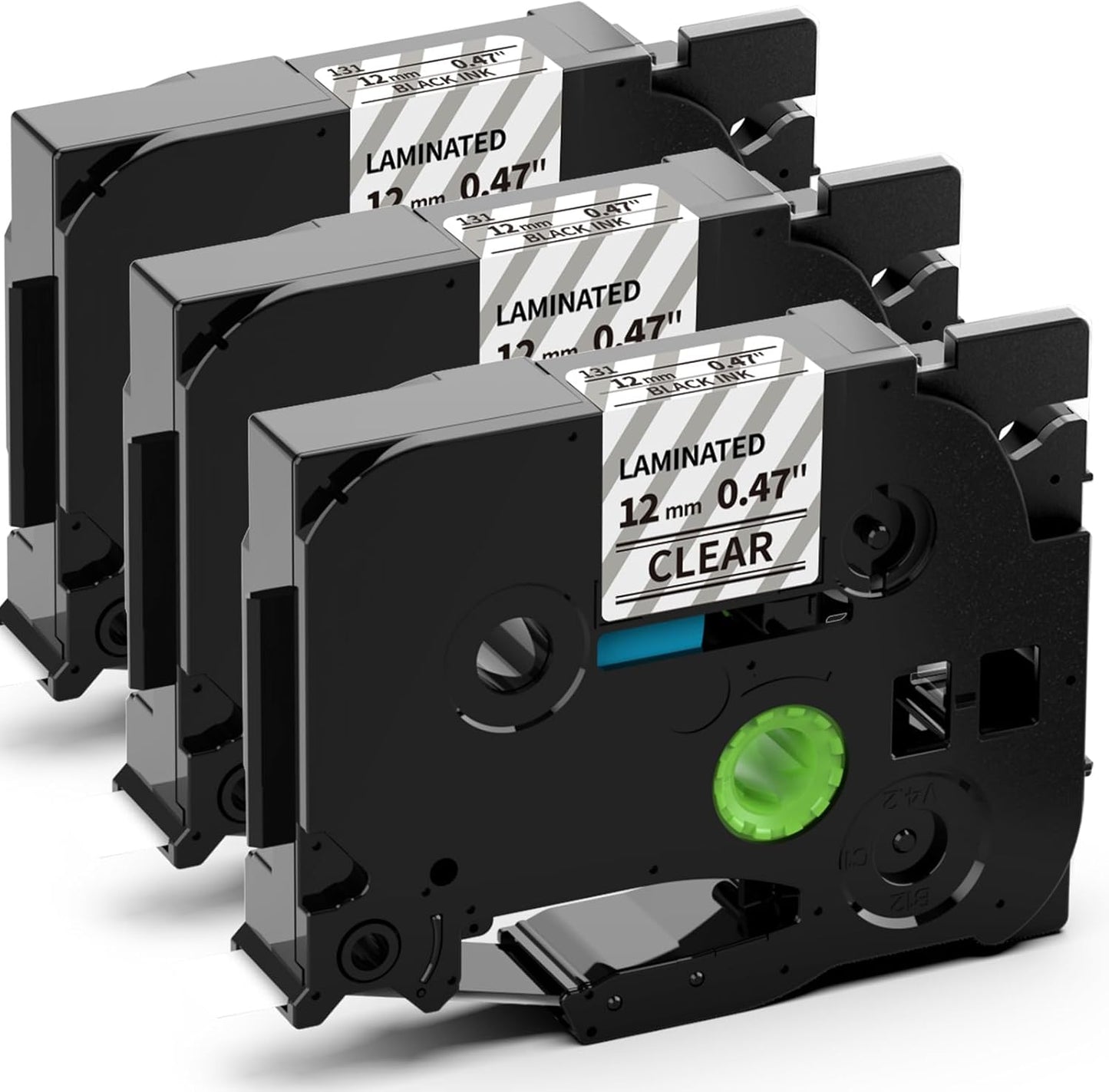 Label KINGDOM TZe-131 Clear Label Tape Compatible with Brother Label Maker Tape Clear TZe131 TZe TZ Tape 12mm 0.47 Laminated Clear P Touch Tape 1/2" Use for Brother PT-D210 PT-D200 PTH110, 3-Pack