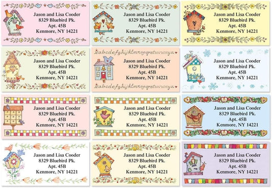 Colorful Images A Season at Home Return Address Mailing Labels, Personalize with Name & Addresses, Set of 144 Self Adhesive, Easy Peel Flat Label Sheets, 1 ⅛ x 2 ¼”, 12 Designs