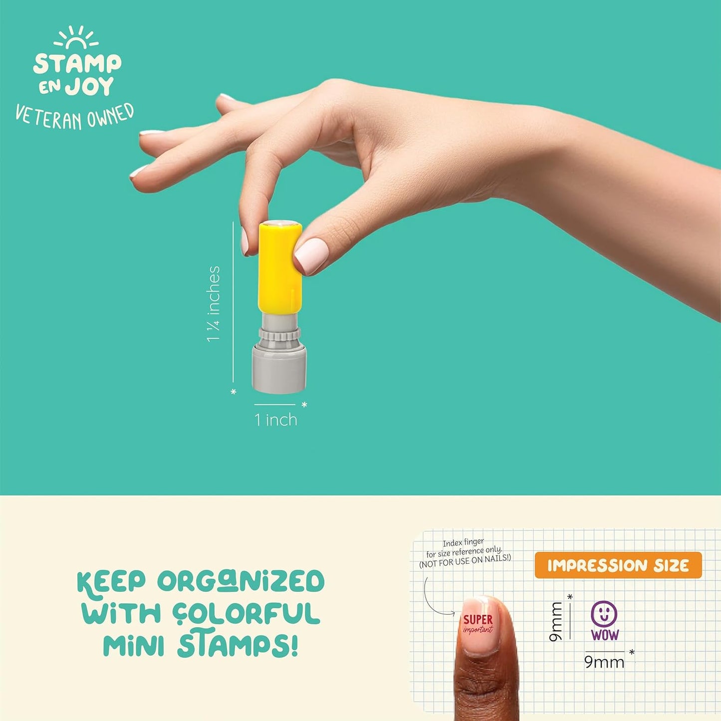 5 Self-Ink Flash Stamp Set, Multicolor Teacher Stamps for Classroom, Pre-Inked, Refillable Stamps (Planner Stamps)