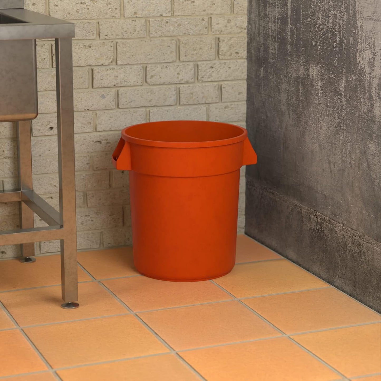 20 Gallon Orange Round Commercial Trash Can