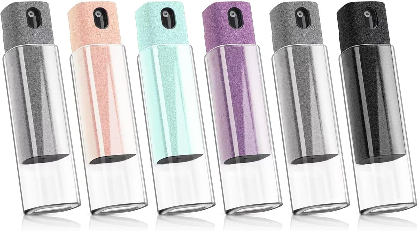 6 Pack Screen Cleaner 3-in-1 Touchscreen Mist Cleaner Spray and Microfiber Cloth Built-in Cleaning Solution Portable Reusable Fingerprint-Proof Spray Bottle for Phone Laptop iPad TV Monitor Car Screen