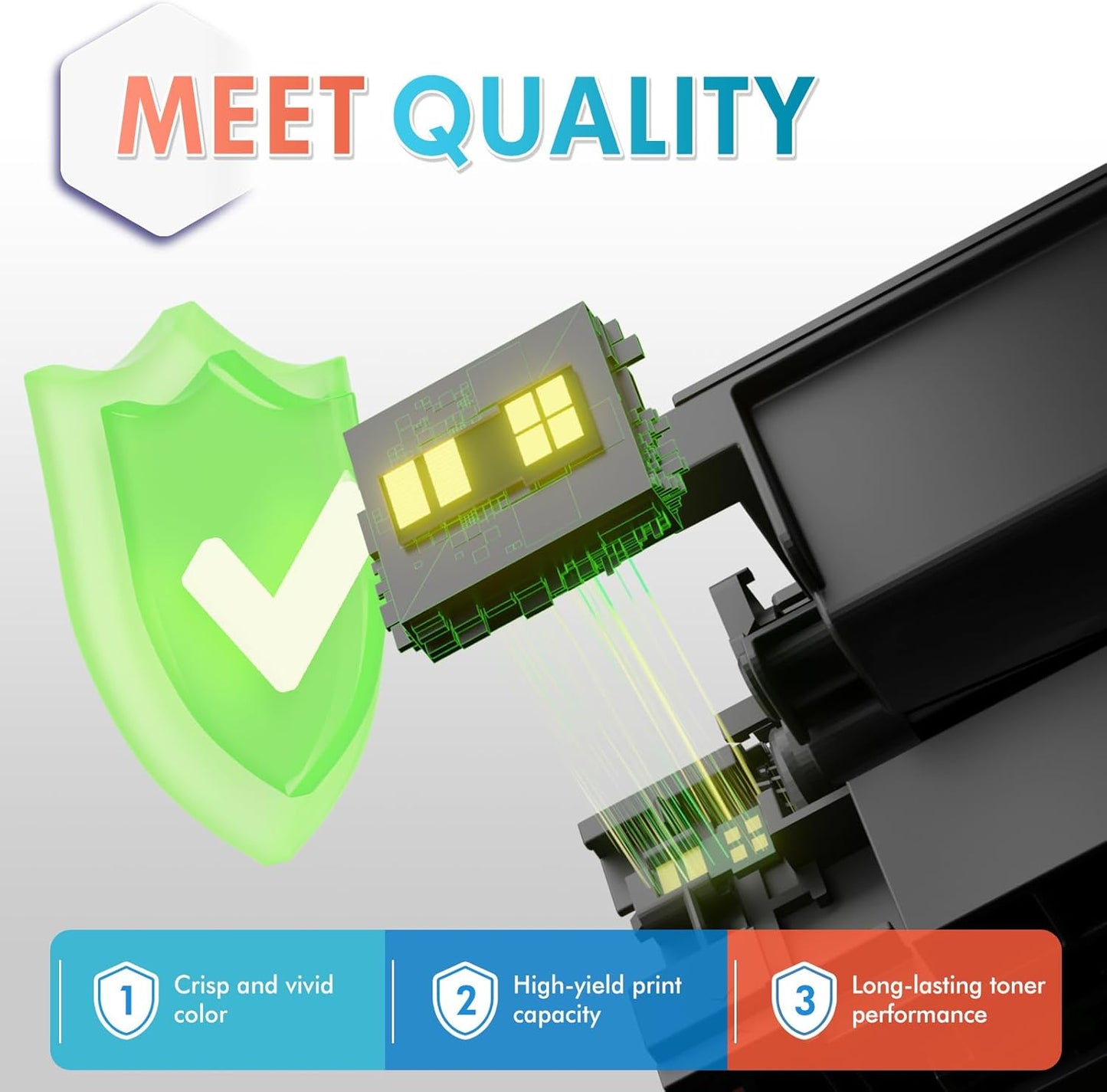 206A Toner Cartridges 4 Pack M283cdw M283fdw 206X Set Compatible Replacement for HP 206A 206X Color Laserjet Pro MFP M283fdw M283cdw M283 Pro M255dw Printer Ink High Yield (with Chip-B/C/Y/M)