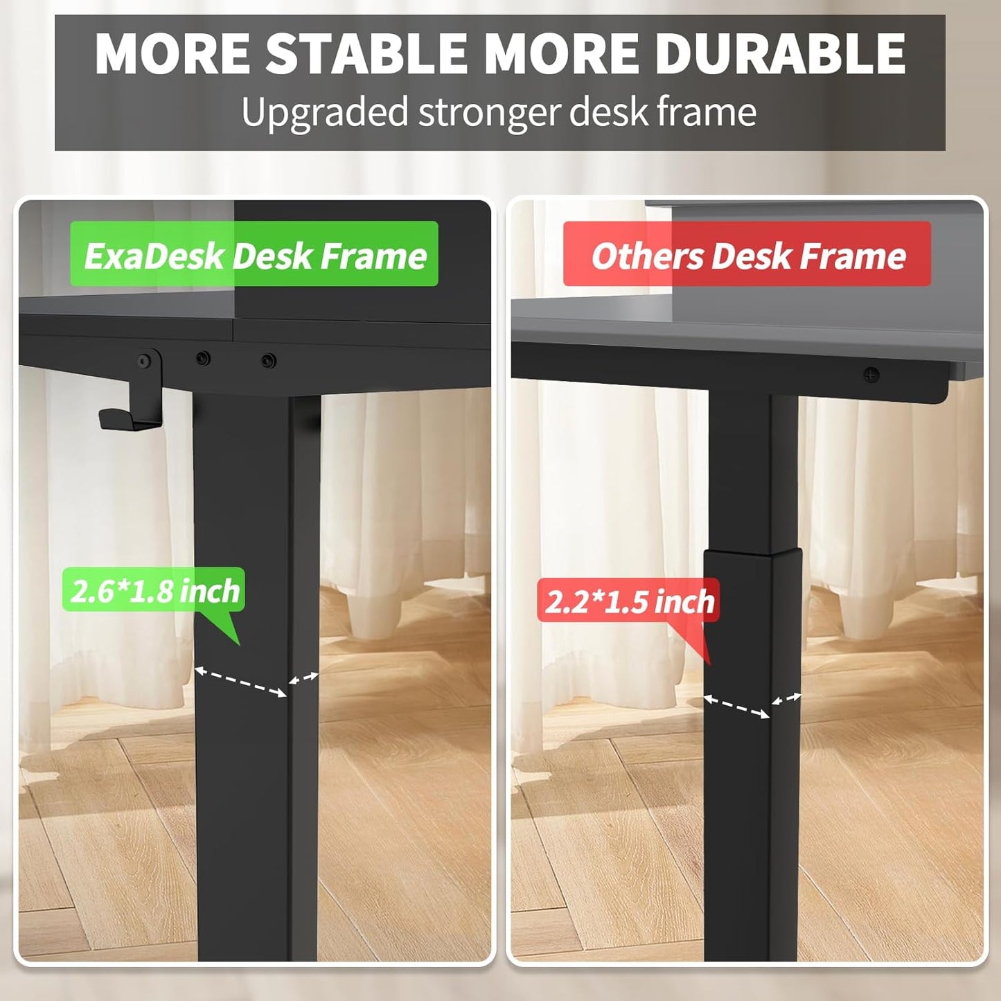 48 x 30 Inch Electric Standing Desk with 2 Drawers, Adjustable Height Widened Stand Up Desk with Storage, Sit to Stand Ergonomic Workstation for Home Office, Classic Black