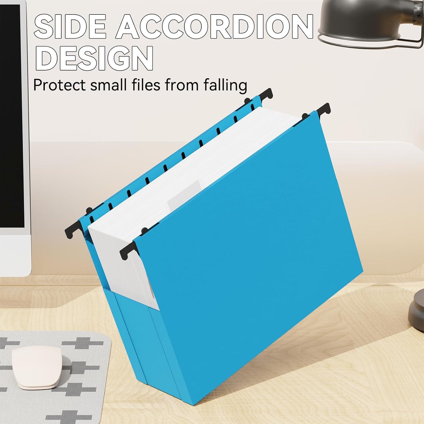 Plastic Expandable Hanging File Folder Letter Size,Heavy Duty 3 Inch Expansion,6 Pack Extra Capacity Hanging Folders,Accordian Pocket,Adjustable Tabs,Hanging Organizer for Bulky Files-Colored