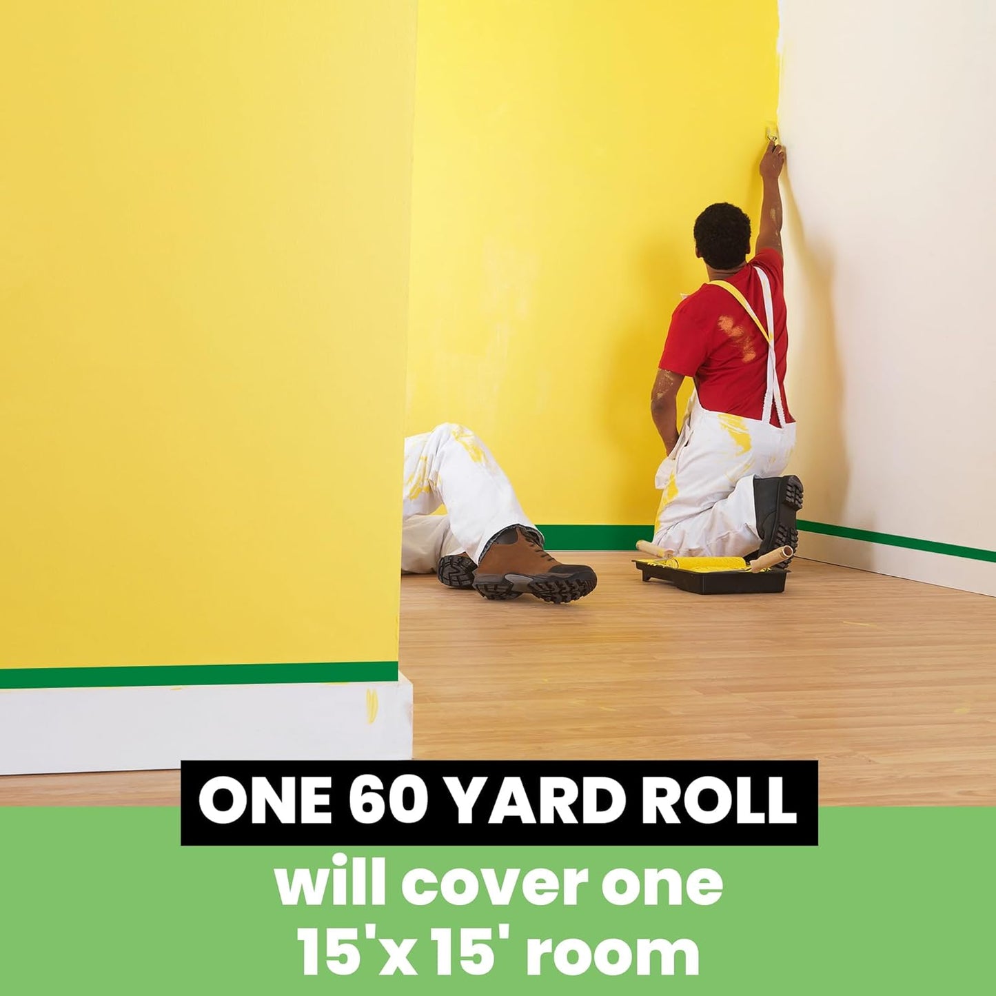 Green Painters Tape Multi-Surface Masking Tape 1.88 inch x 60 Yard, Indoor and Outdoor Painting Tape, Residue Free Easy Removal with Sharp Lines, Paint Tape for Walls, Auto, Home, 36Rolls