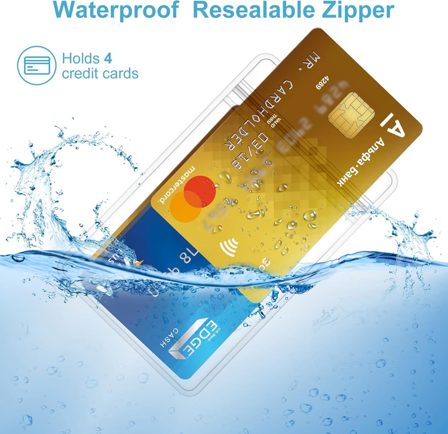 50Pack Extra Thick ID Card Name Badge Holder Heavy Duty Waterproof Clear Plastic PVC Vertical Sleeve Pocket Resealable 4.6x3.82inch