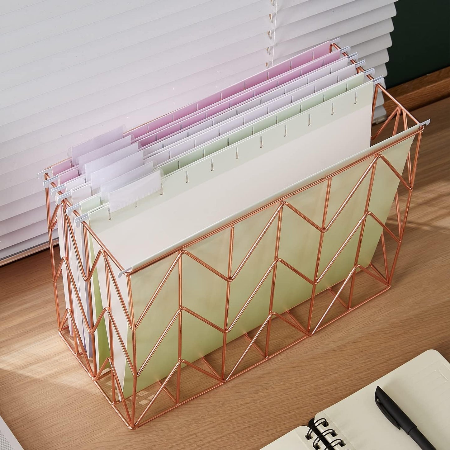 Y YOMA 6 Pack Decorative Hanging File Folders Letter Size Cute Hanging Folder Pretty File Folder Organizer for Filing Cabinet Office Home with 1/5-Cut Adjustable Tabs, Pure Gradient