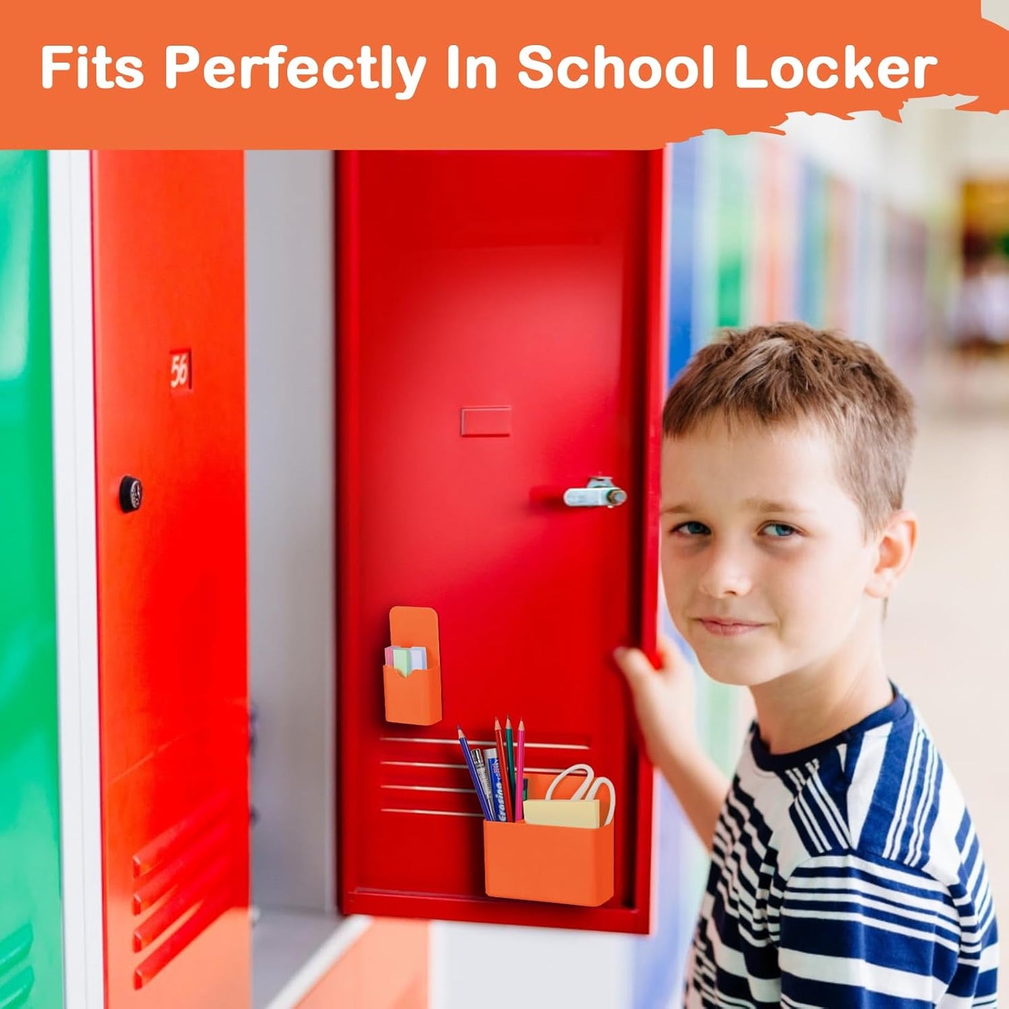 Magnetic Pen Holder,2 Pack Magnetic Dry Erase Marker Holder with Generous Compartments,Strong Magnet Storage Marker Pen Pencil Organizer for Refrigerator,Whiteboard,Locker Accessories