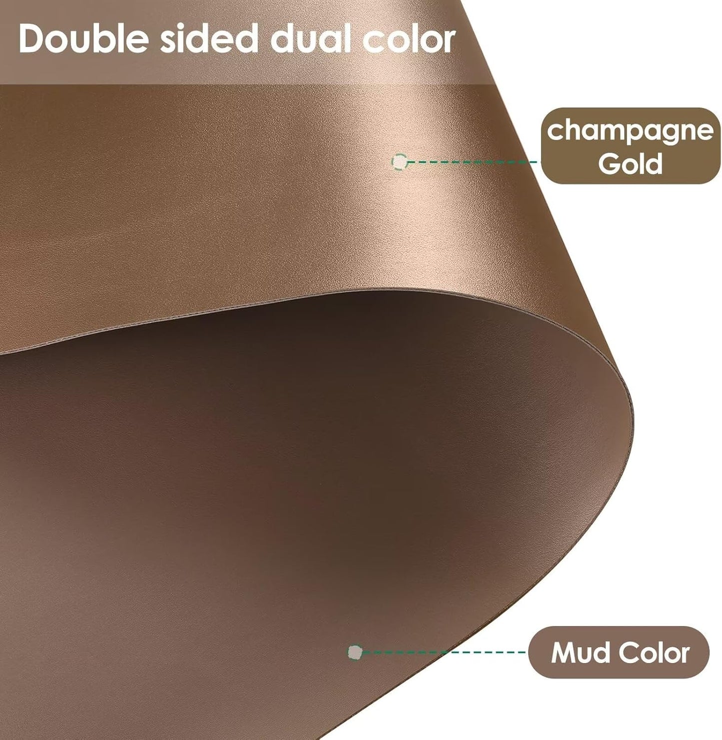 Table Pad - Used for Square Table Waterproof and Easy to Clean Good Flatness Easy to Used for Dining Table(Mud Color+Champagne Gold 46x46)