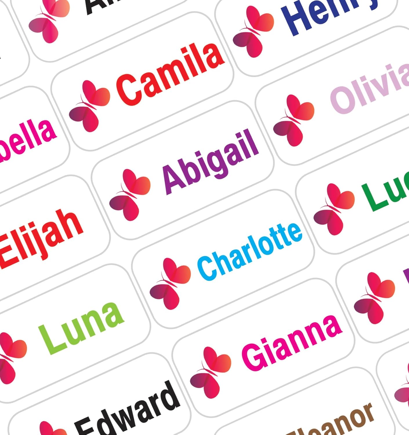 Personalized Waterproof Name Labels Press and Stick Custom Name Stick on Clothing Labels. Customized Up to 3 Lines Great for Camp & Daycare