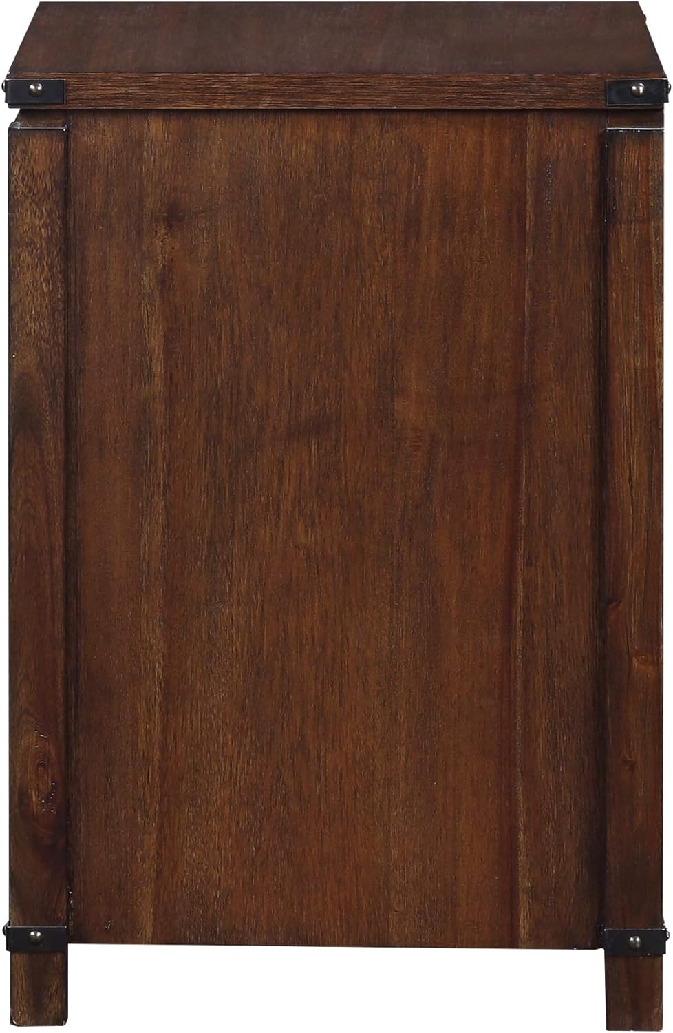 OSP Home Furnishings Baton Rouge 2 Drawer File Cabinet with Rustic Design and Metal Accents, Brushed Walnut