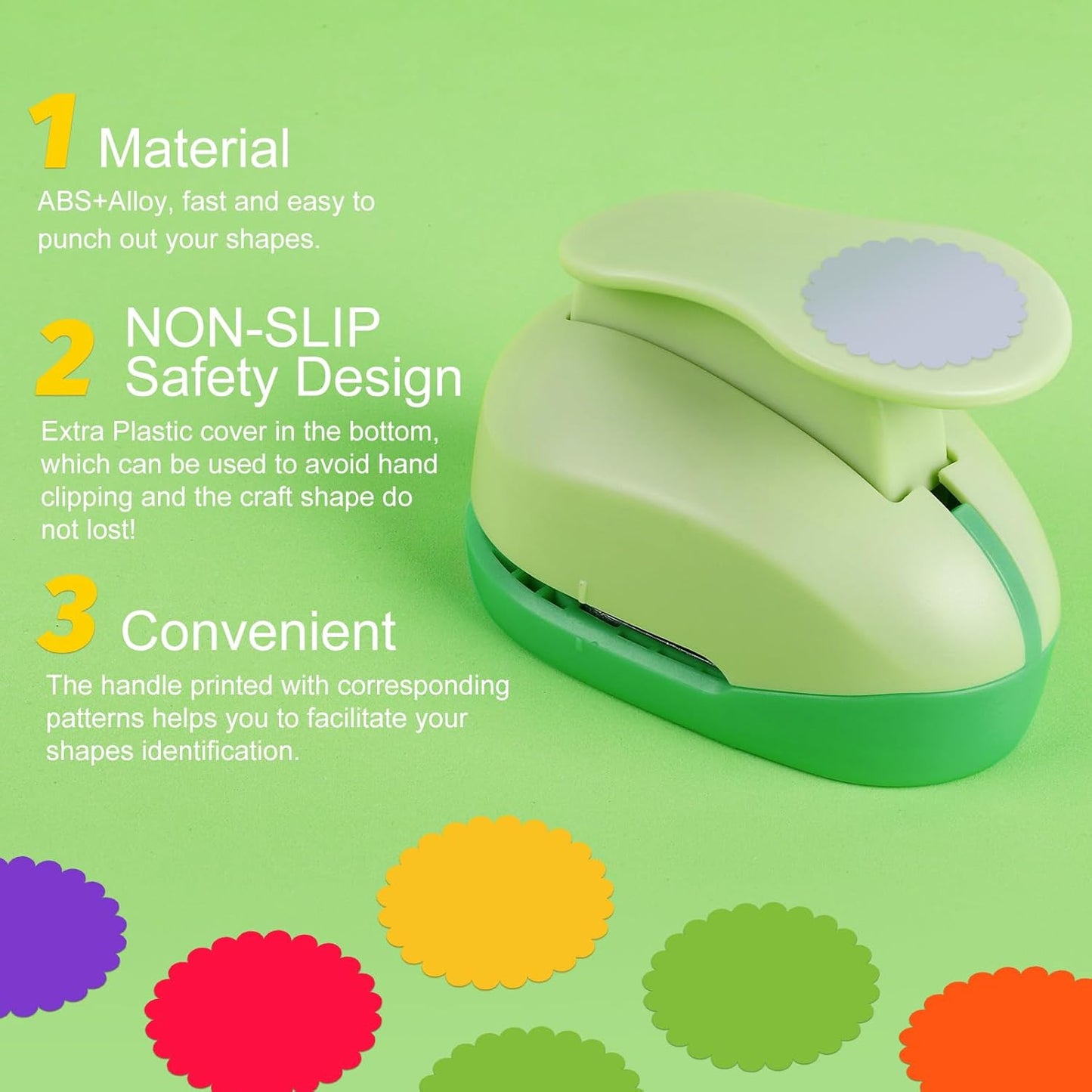 UCEC 2 inch Scallop Circle Punch, Circle Ware Punch, Craft Lever Puncher, DIY Handmade Paper Punches for Paper Crafting Scrapbooking Cards Arts