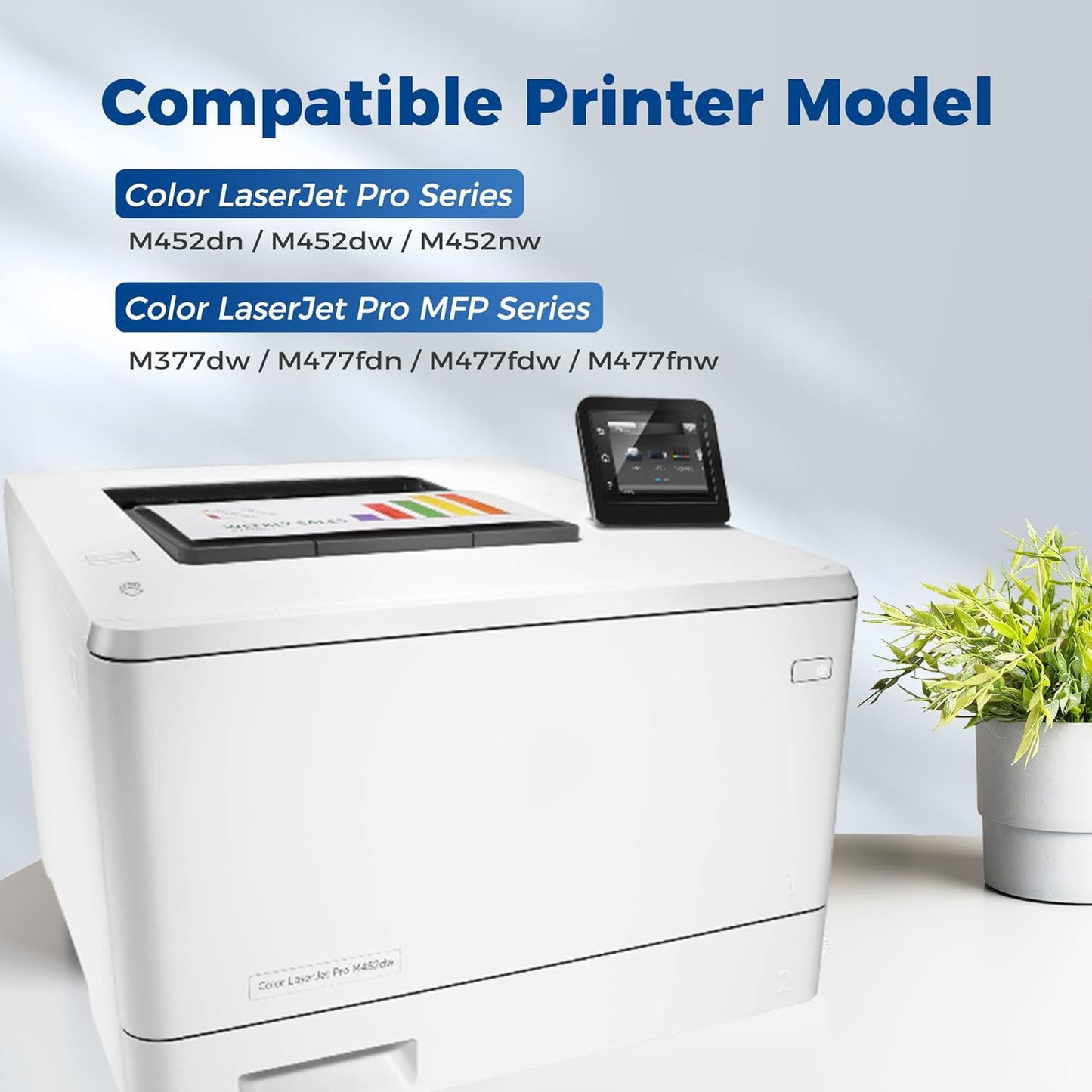 410X Toner Cartridges High Yield 4 Pack Compatible with Color LaserJet Pro M452 MFP M477 M377 Series for HP 410X 410A Toner Work for MFP M477fdw M477fdn M477fnw M377dw Pro M452dn M452dw M452nw Printer