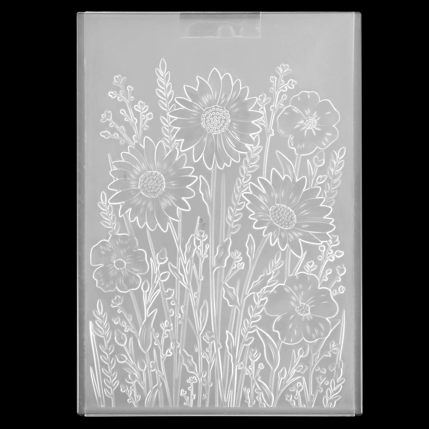 Classicseali 3D Embossing Folders for Card Making,4.33 X 6.3 In Sunflower Embossing Folder, Daisy Flowers and Leaves Background, Embossed Plastic Embossings Folder Clearance, or Scrapbooking,Paper Art
