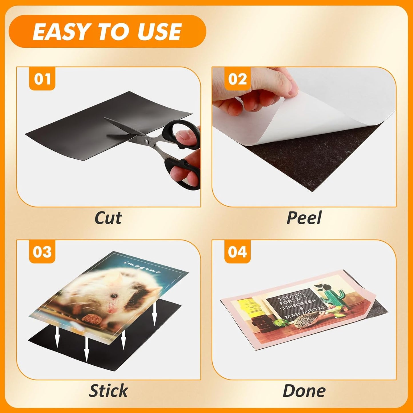 Adhesive Magnetic Sheets 5 x 7 Inch, 30 Packs Magnetic Sheets with Adhesive Backing - 0.5mm Thickness Flexible Magnet Sheets for Dies Storage, Craft Projects, Photos, School, Office