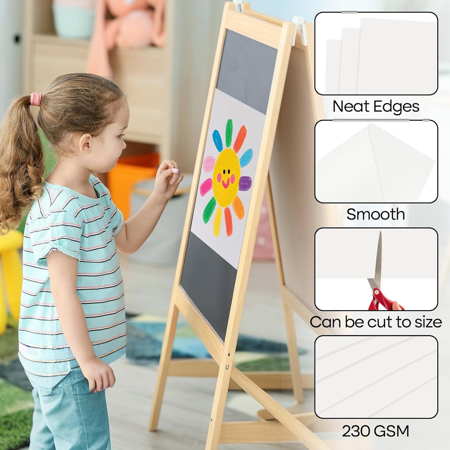 35 Pcs White Poster Board Paper 11.7 x 16.5, ROOKEA White Vision Boards Bulk Smart Posterboard Blank Graphic Display Card Paper for Drawing Artwork School Arts Crafts Classroom Projects Scrapbooking