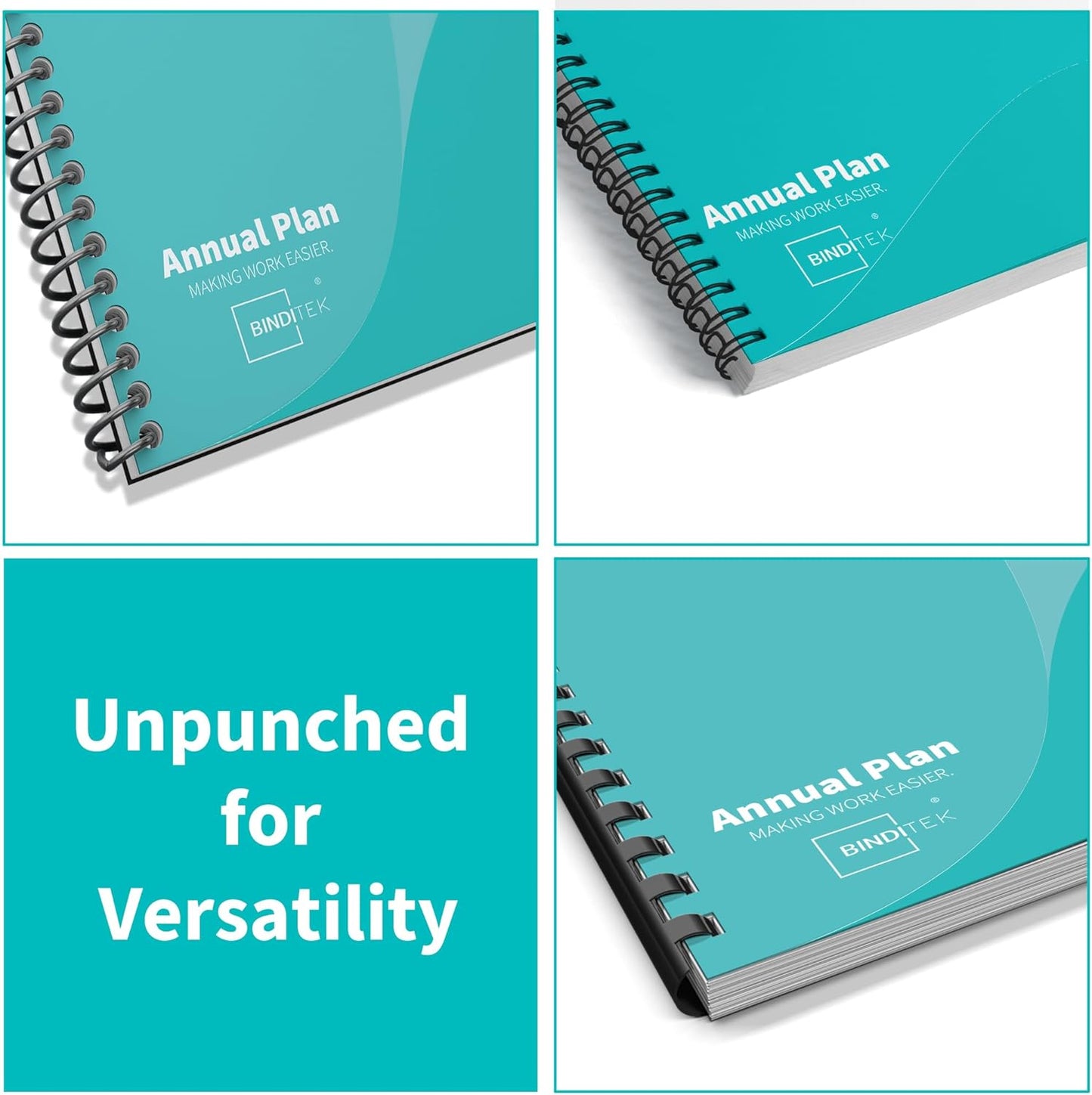 Binditek 200 Pack 4.5 Mil PVC Binding Covers, 8.5 x 11 Inches, Letter Size, Square Corners, Un-Punched, Office Supplies