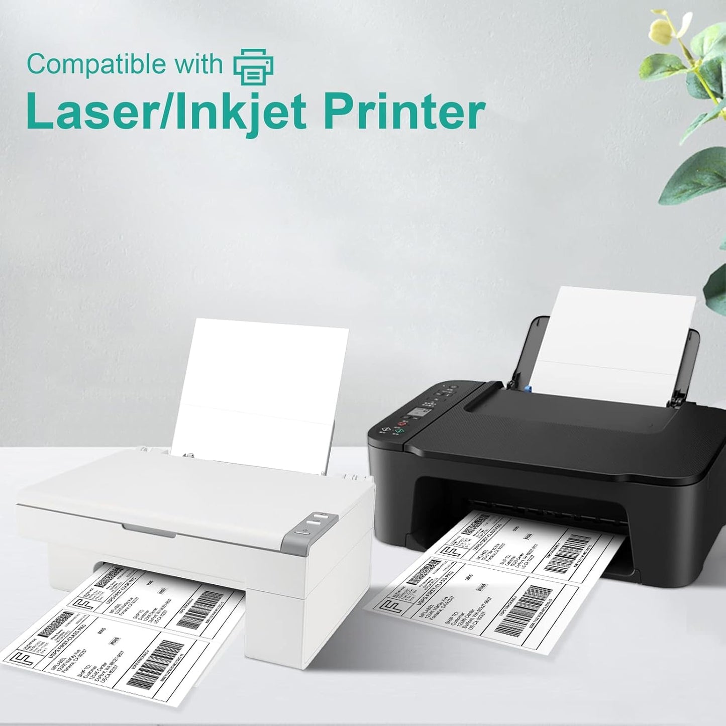 MFLABEL® Round Corner Half Sheet Shipping Labels 2-UP Click-n-Ship Mailing Postage Labels(200Labels)