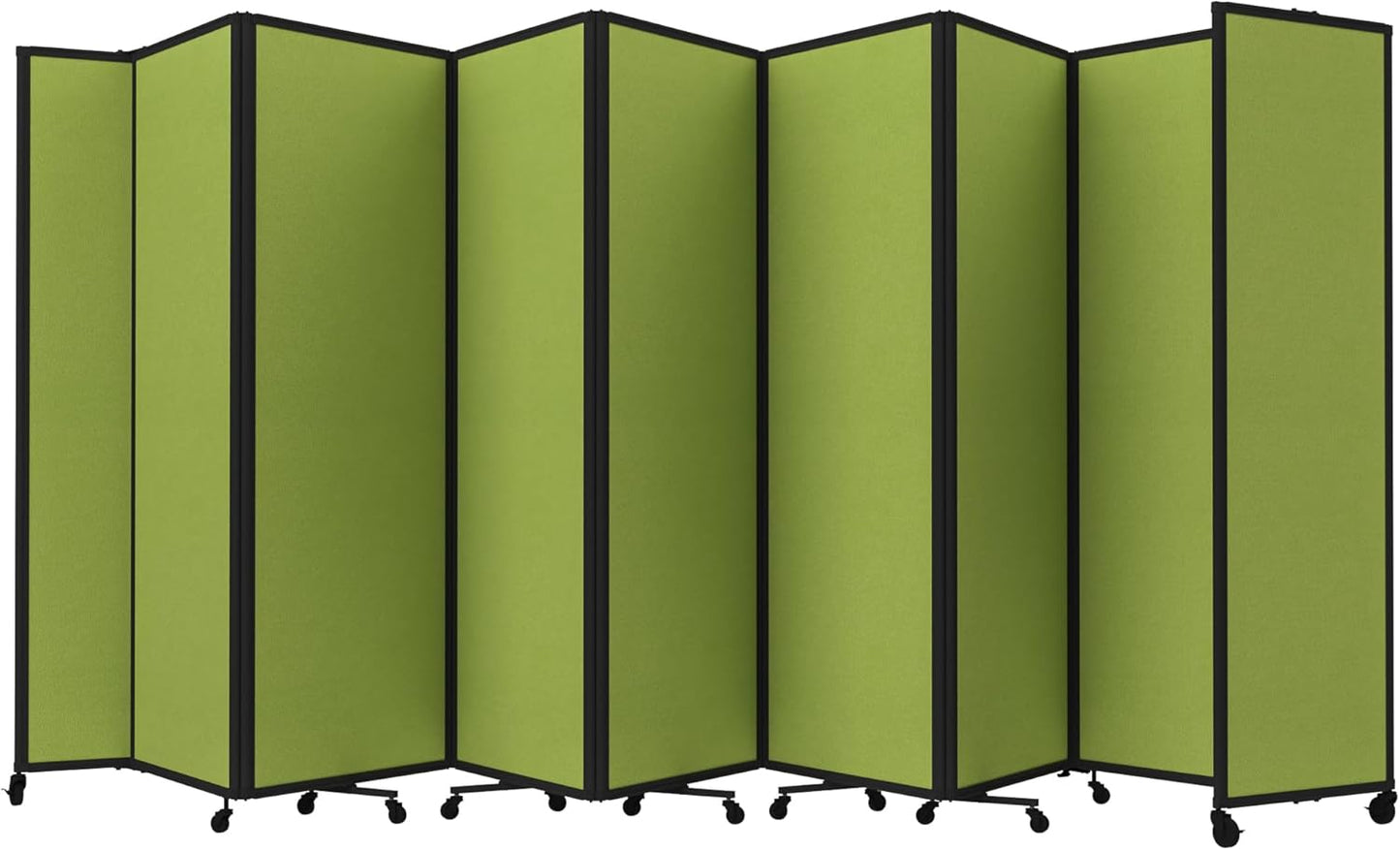 Versare Room Divider 360 Portable Wall Partition | Folding Panels | Large Freestanding Divider | Locking Wheels | Temporary Room Separator