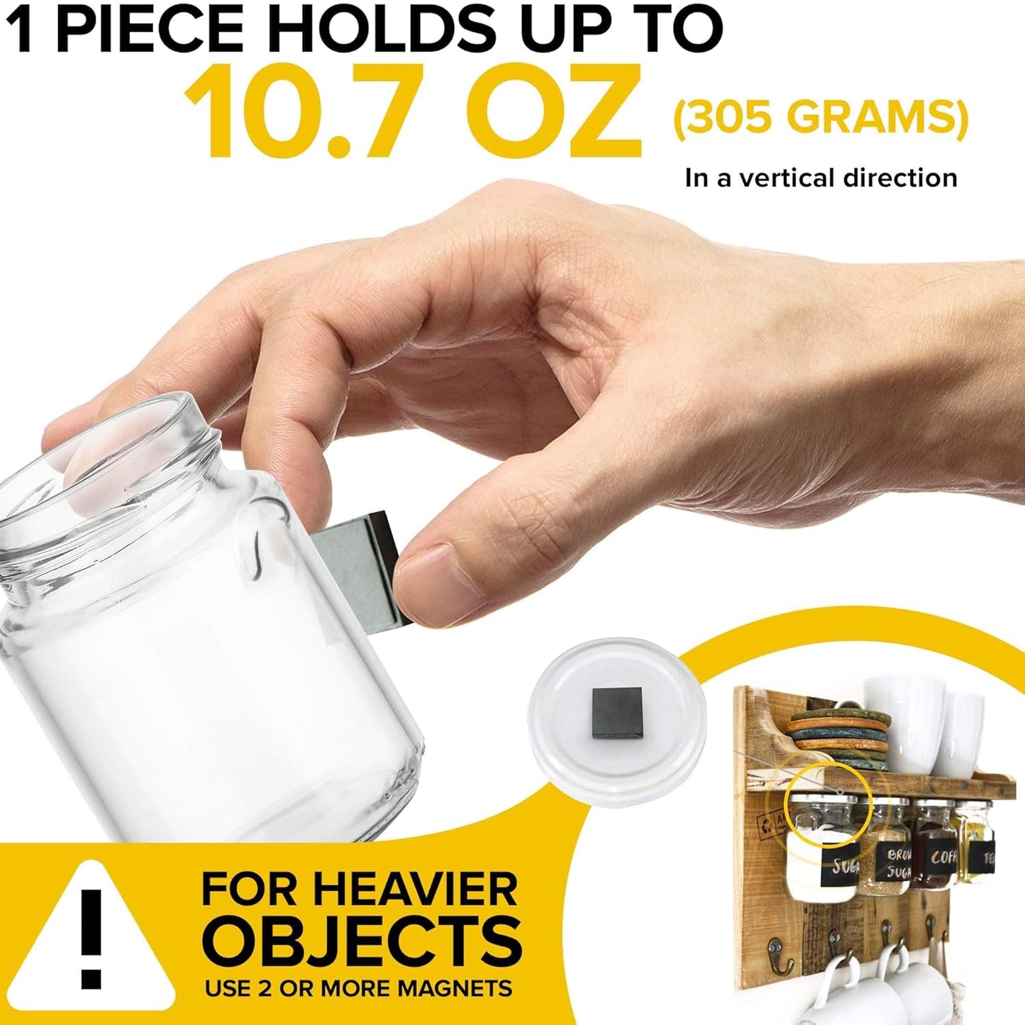 X-bet MAGNET Strong Magnets with Adhesive Backing - Square Heavy Duty Sticky Magnets for Crafts, Fridge (90, 0.6"x0.16")