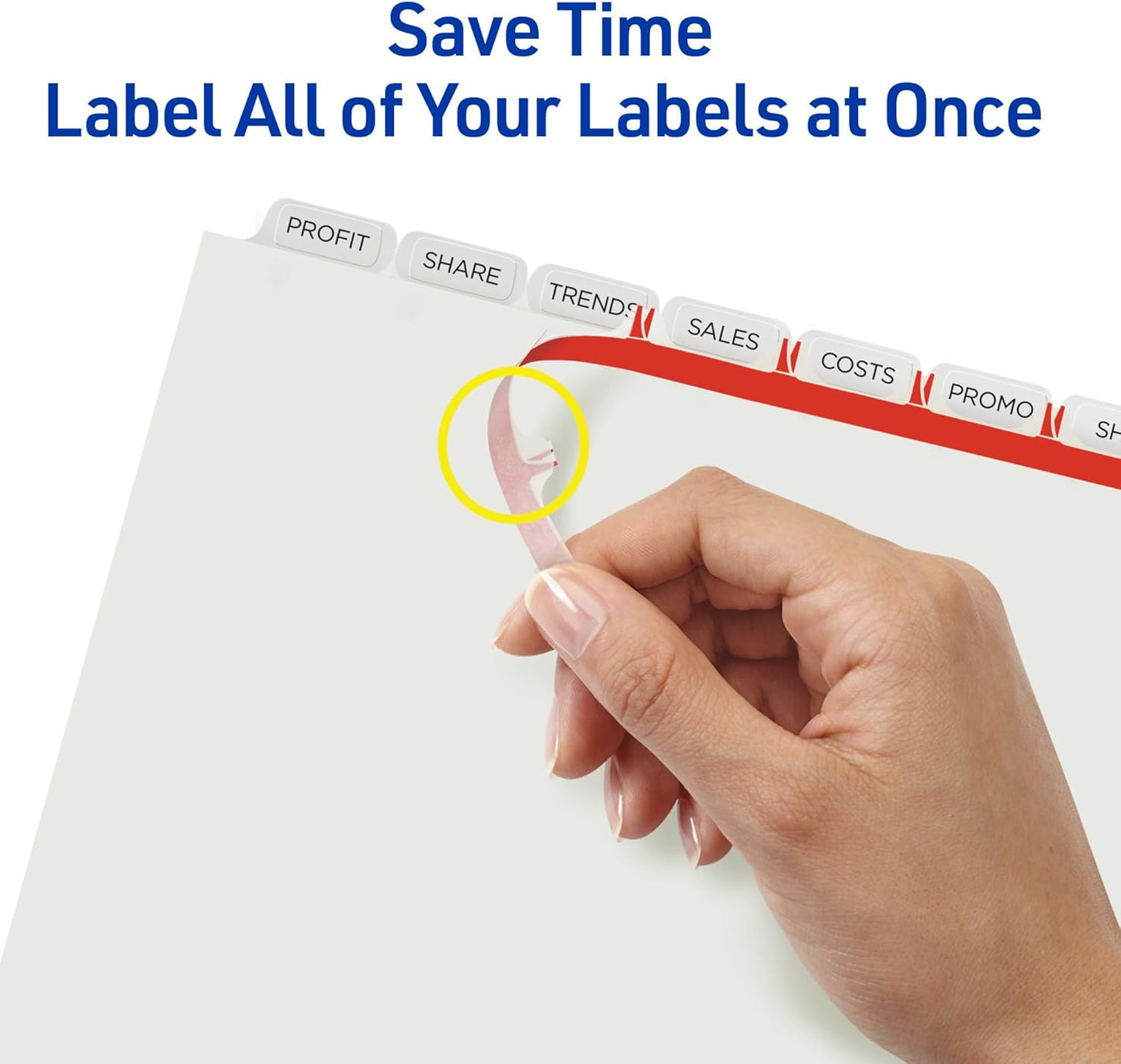 Avery 8-Tab Binder Dividers, Easy Print & Apply Clear Label Strip, Index Maker, White Tabs, 25 Sets (11447)
