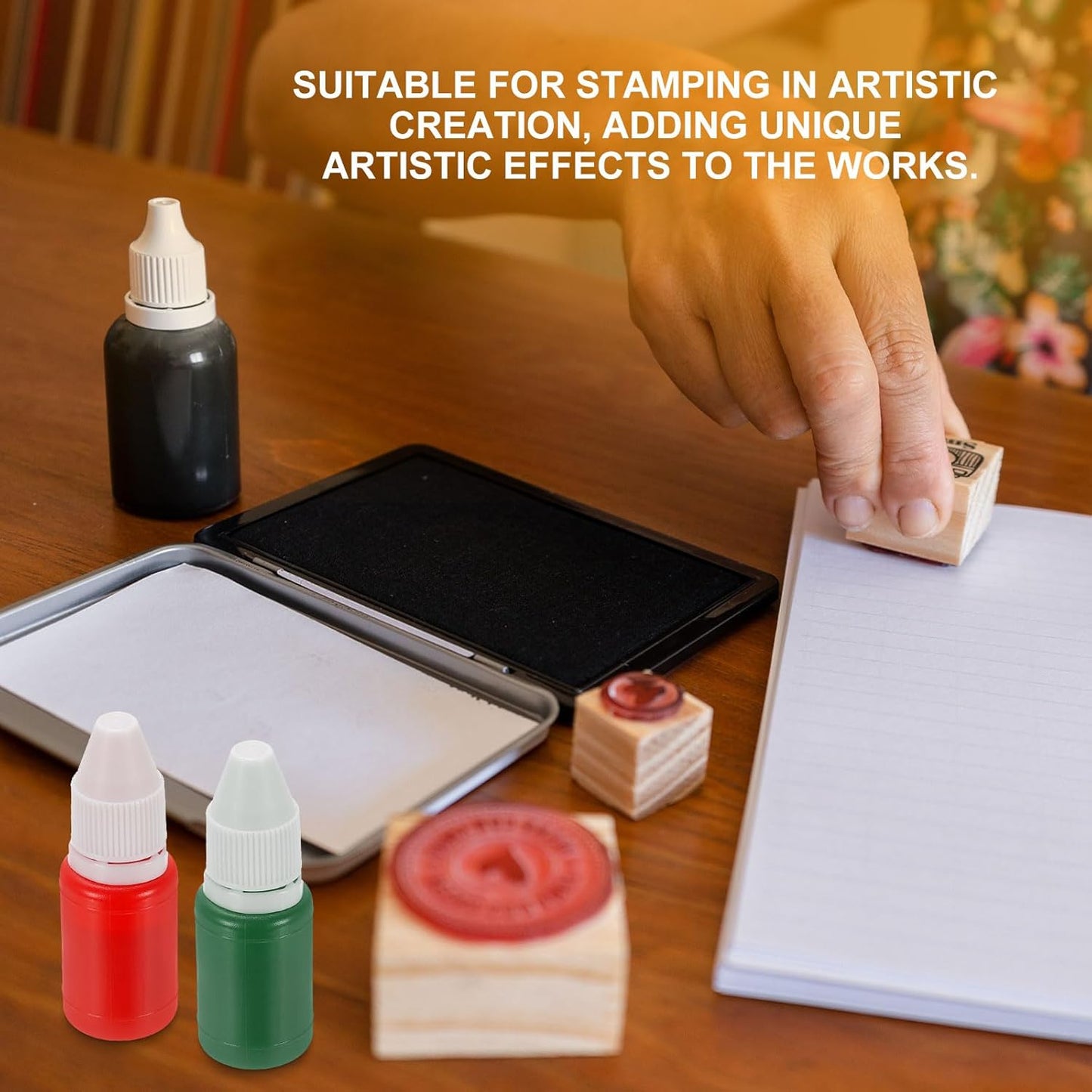 PATIKIL 0.33oz Refill Ink for Stamps and Ink Pads, 12Pcs 10ml Stamp Pad Ink Refill for Office Stamp Self Inking Stamp Date Stamp Scrapbooking, Dark Blue