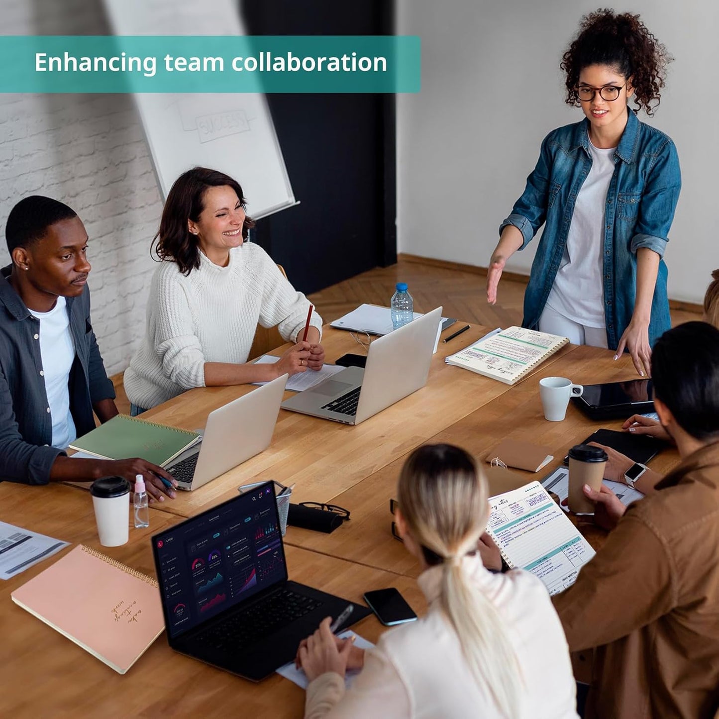 Taja 48 Pack of Meeting Notebook for Work Organization - Work notebook with action items, Meeting Minutes Planner Notebook, Perfect Office Supplies for Men & Women - Black