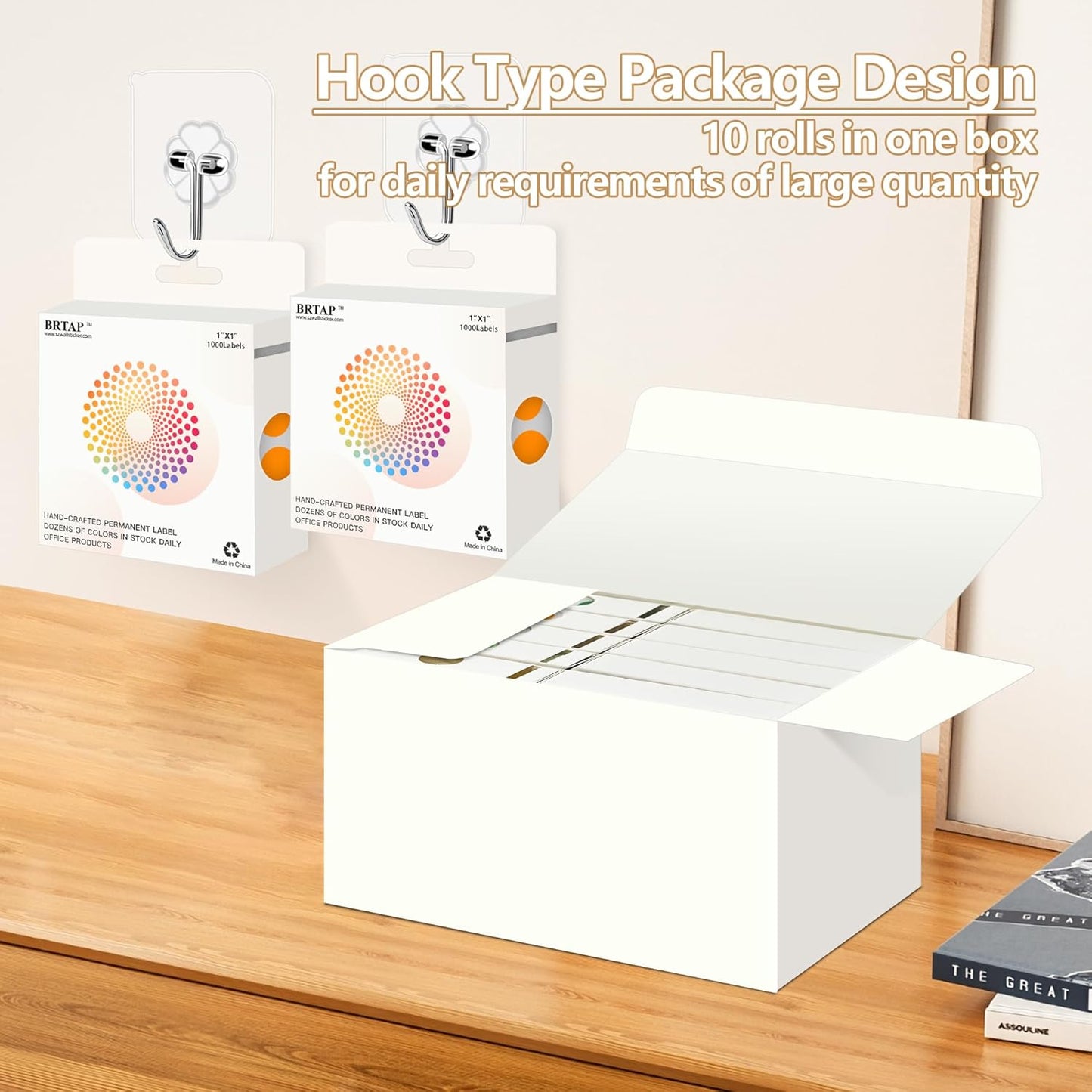 Orange 1 Inch Round Color Coding Dot Labels, 10 Rolls 10000 Dot Stickers in Dispenser Box - Permanent Adhesion, Vibrant Colors, Highly Visible