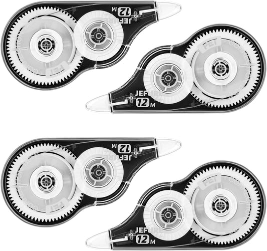4 Pcs Correction Tape, 39.37 Ft White Wrong Out Tear-Resistant Bulk, Instant Corrections Easy to Use Applicator for School, Office, Note Taking, Journal (Tape Width 0.2 in，Clear)