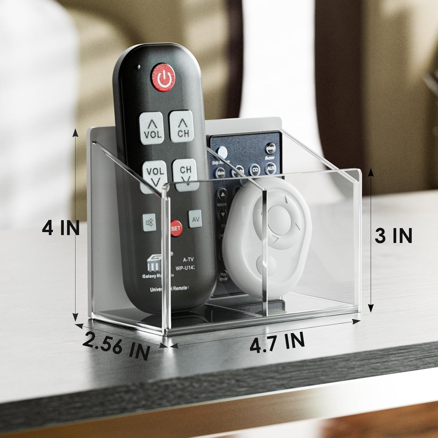 MaxGear Magnetic Marker Holder, Clear Acrylic Pen Organizer with 2 Compartments for Fridge, Locker, Whiteboard & Wall Pencil Cup - Includes Screws for Dry Erase Board Accessories