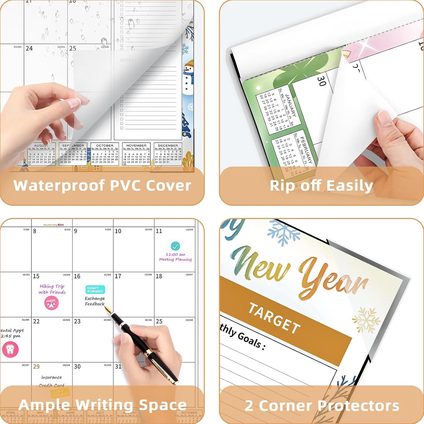 Ospelelf Calendar 2025-2026 Large Desk Calendar 22'' x 17'', Monthly Desktop Calendars, 18 Month Family Calendar, Use Jan 2025 - June 2026