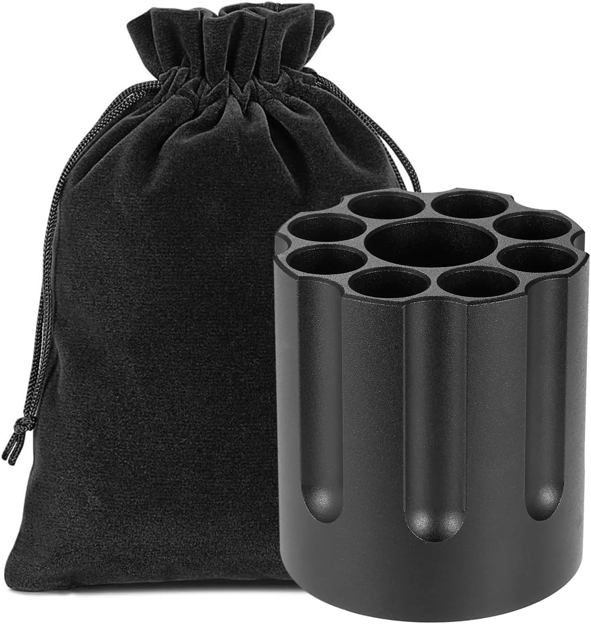 Metal pen holder, Revolver magazine design pencil holder, All aluminum office supplies storage