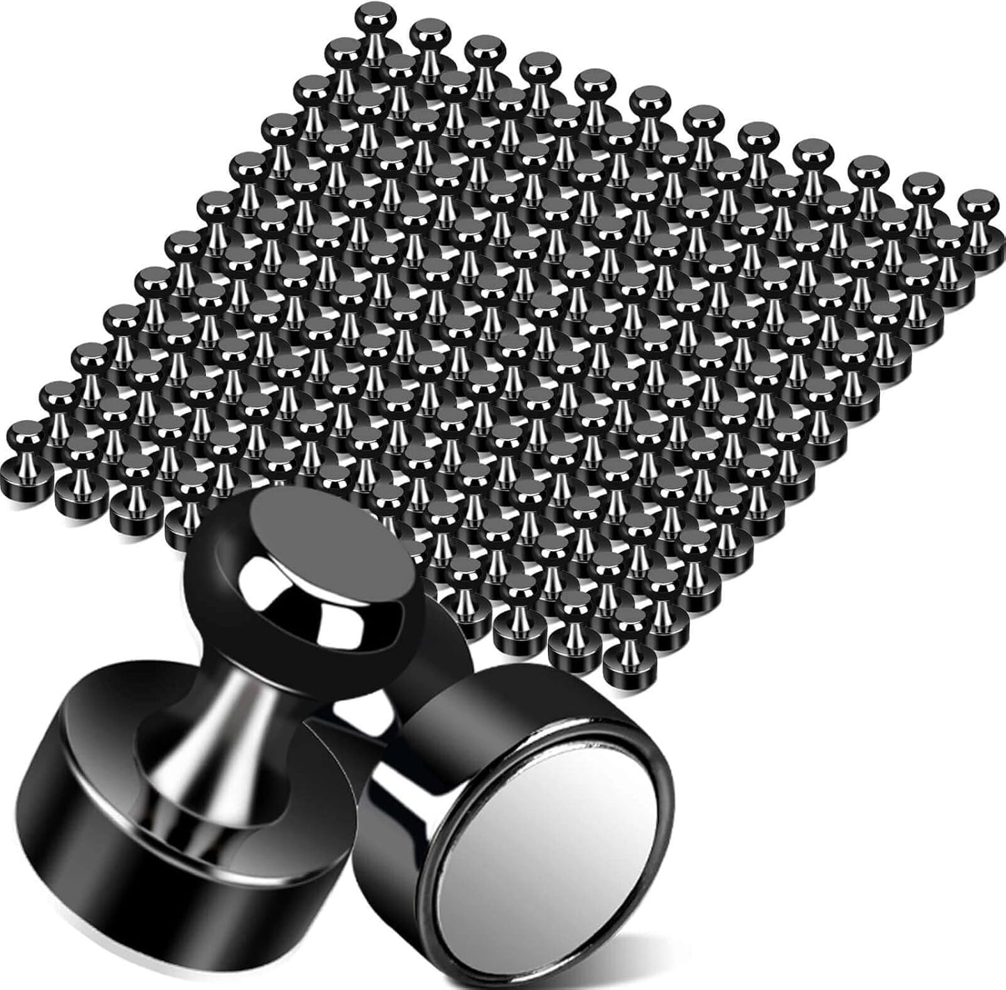 Black Strong Fridge Magnets, Small Refrigerator Magnets, Push Pin Magnet s for Whiteboard, Decorative Whiteboard Magnets for Classroom, Kitchen Accessories, Dry Erase and Map