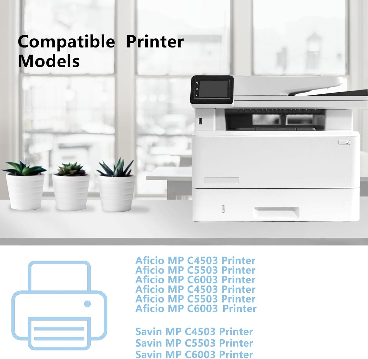 MP C6003 High Capacity Toner Cartridge Replacement for Ricoh Aficio MP C6003 MP C4503 MP C5503 MP C4504 MP C4504ex MP C5504 MP C6004 MP C6004ex MP C6503 Printers (841849 841851 841852 841850)