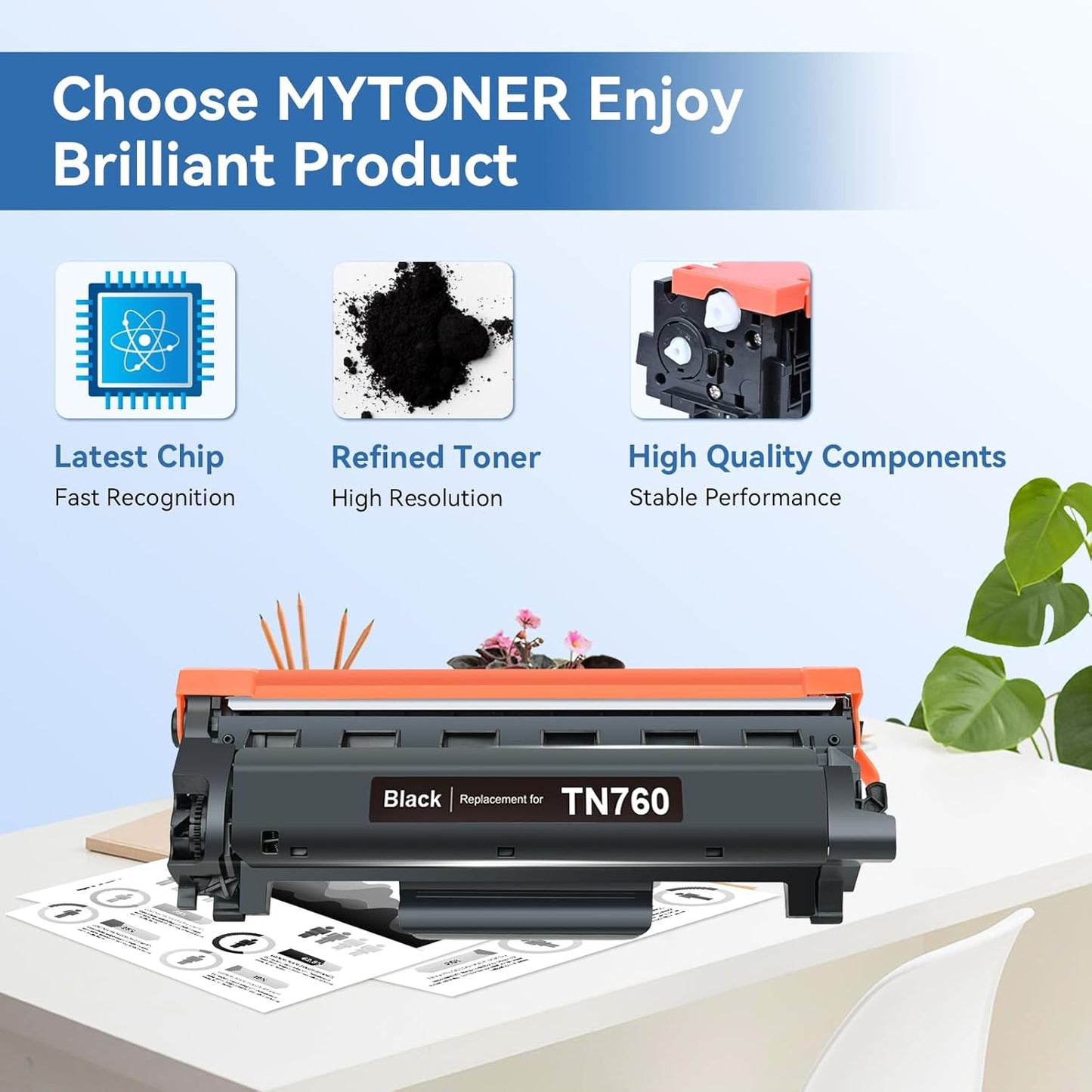 MYTONER TN760 TN730 Toner Cartridge Compatible Replacement for Brother TN-760 TN-730 Toner to use with MFC-L2690DW 2717DW HL-L2350DW HL-L2395DW MFC-L2750DW MFC-L2710DW DCP-L2550DW (Black, 1 Pack)